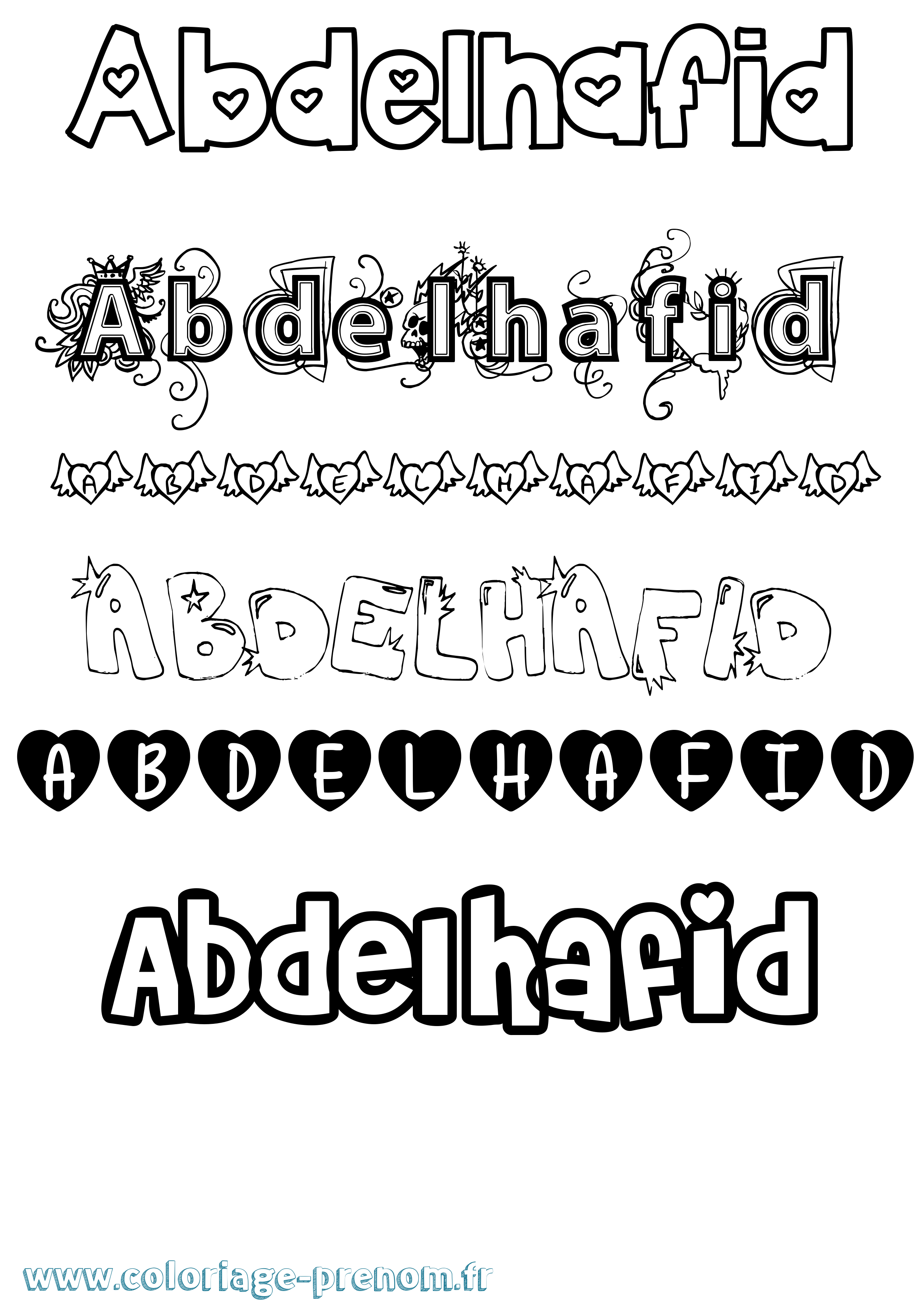 Coloriage prénom Abdelhafid Girly