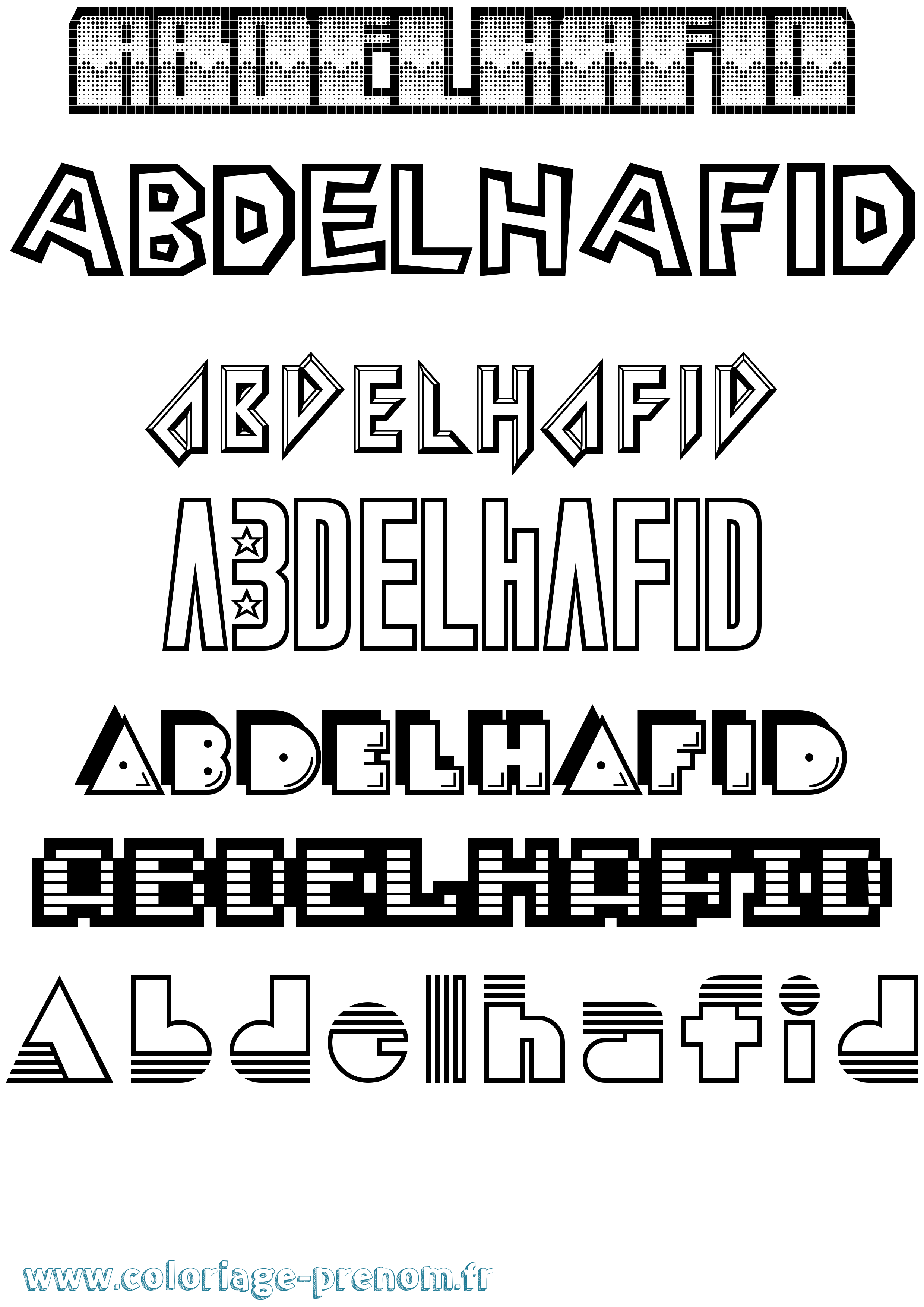 Coloriage prénom Abdelhafid Jeux Vidéos