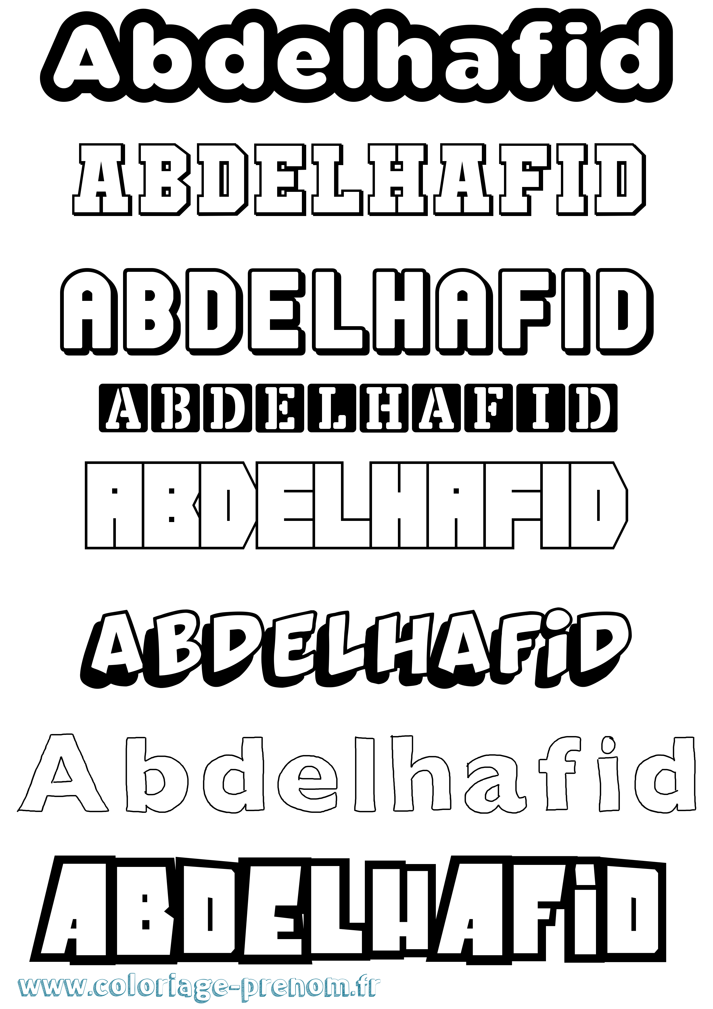 Coloriage prénom Abdelhafid Simple