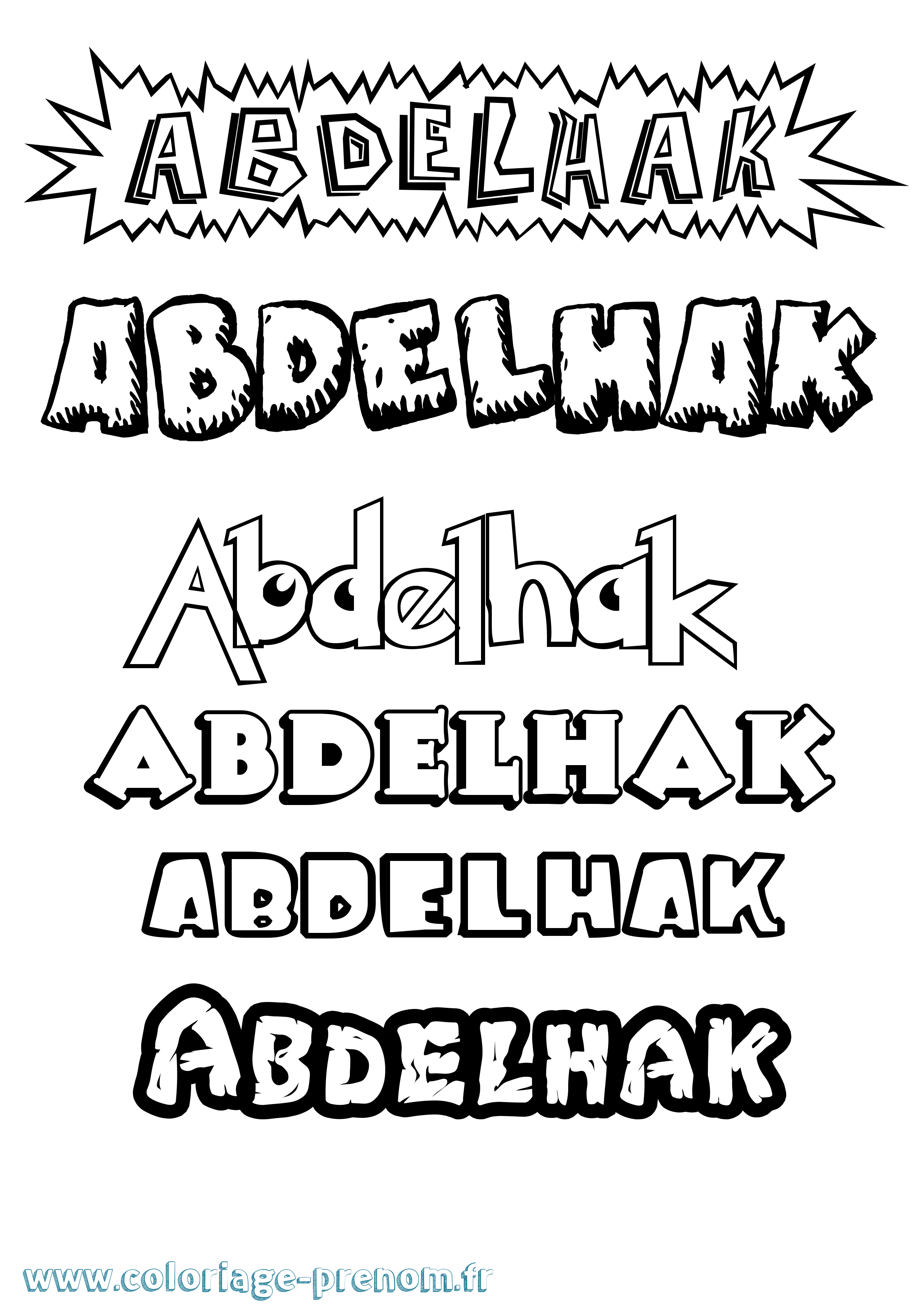Coloriage prénom Abdelhak Dessin Animé