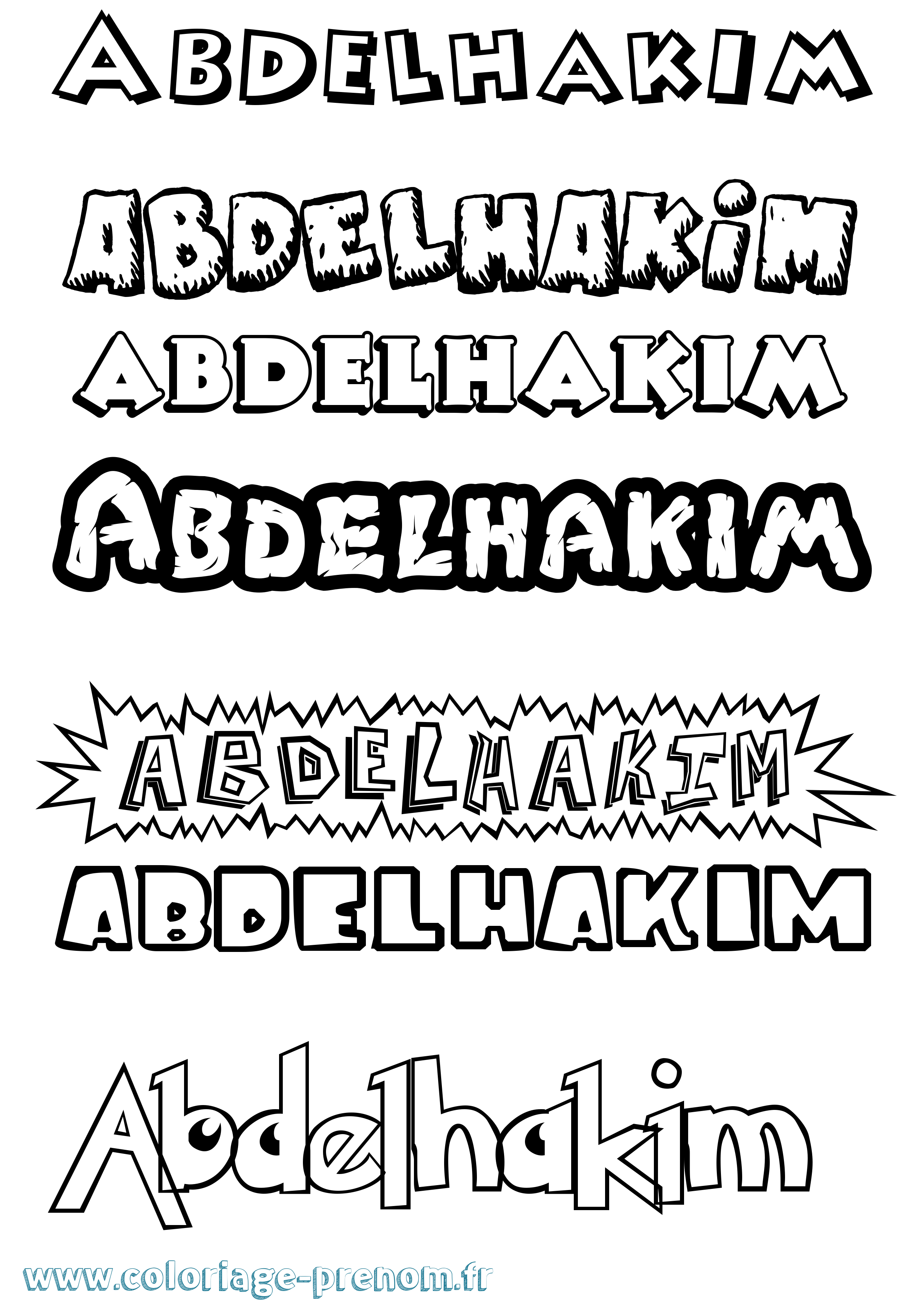Coloriage Abdelhakim Dessin Animé Coloriage prénom Abdelhakim Dessin Animé