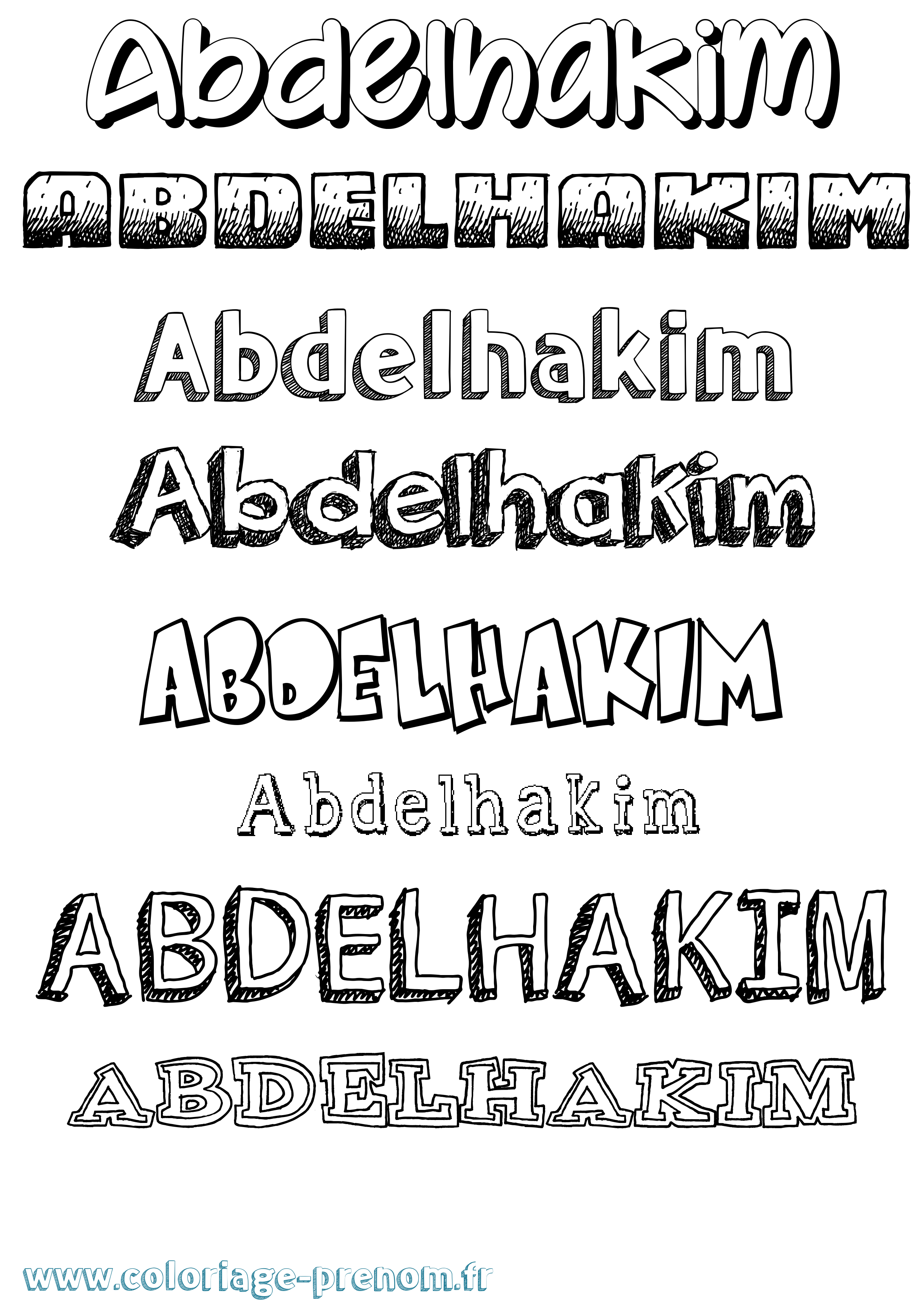 Coloriage Abdelhakim Dessiné Coloriage prénom Abdelhakim Dessiné