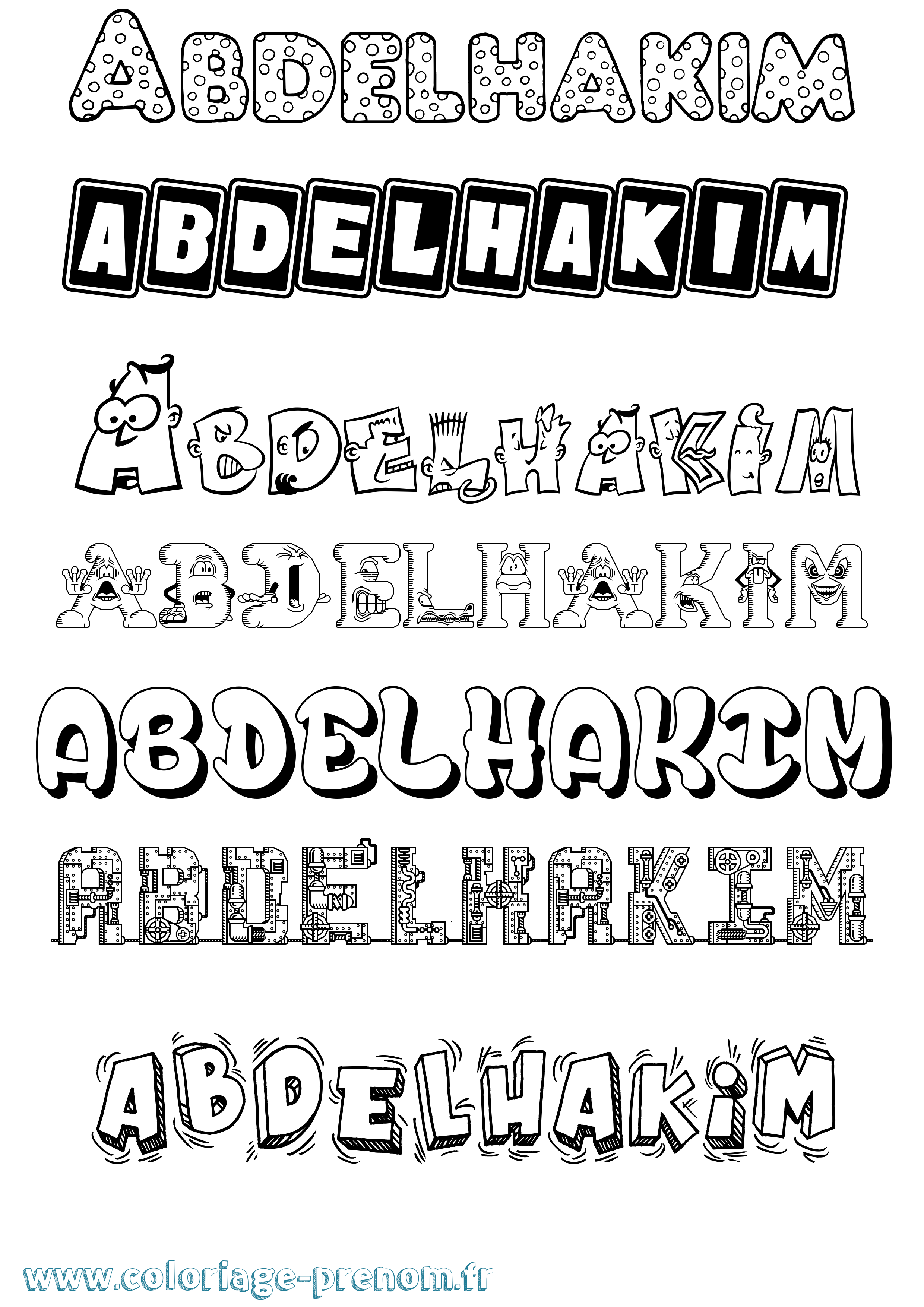 Coloriage Abdelhakim Fun Coloriage prénom Abdelhakim Fun