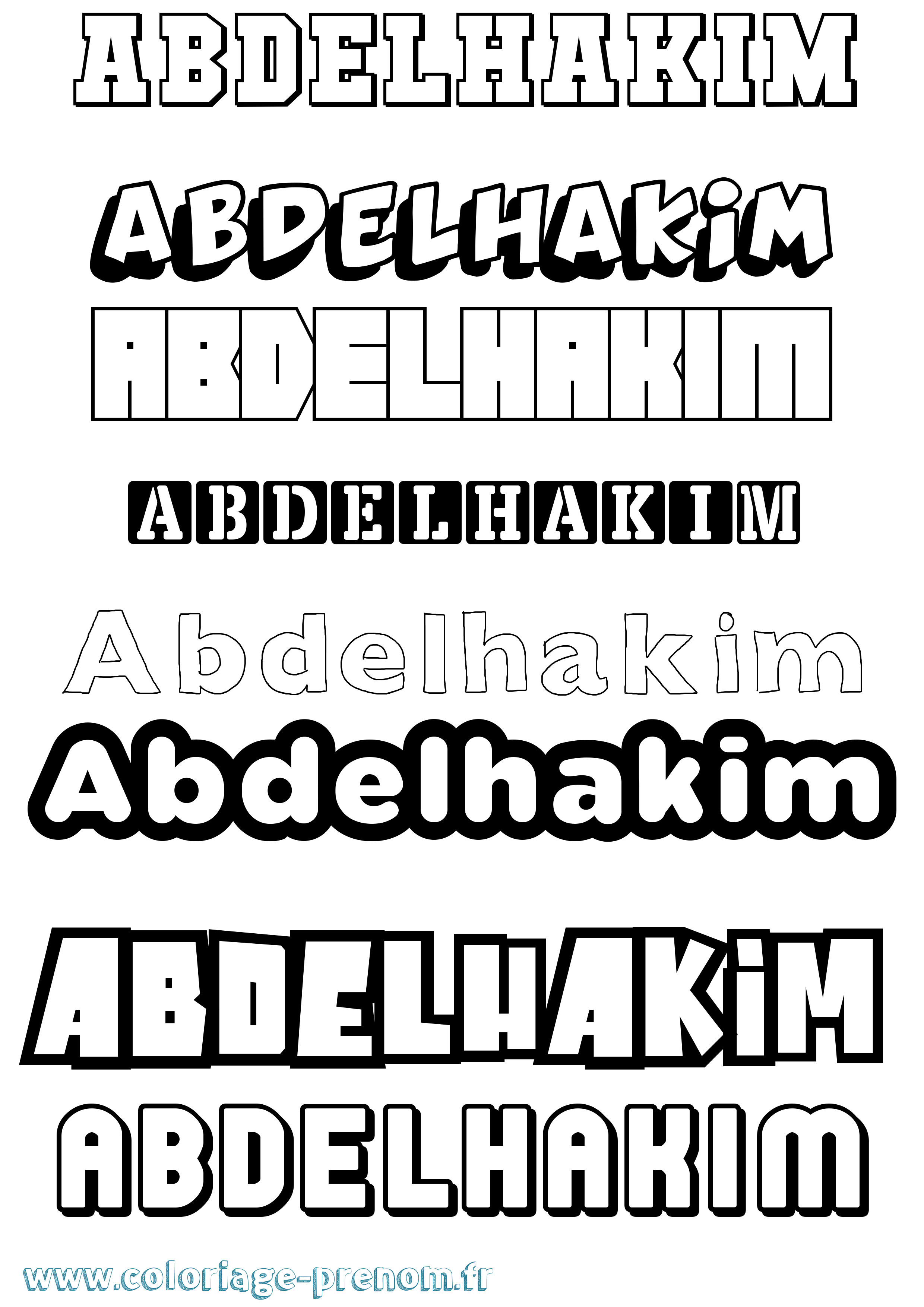 Coloriage prénom Abdelhakim Simple