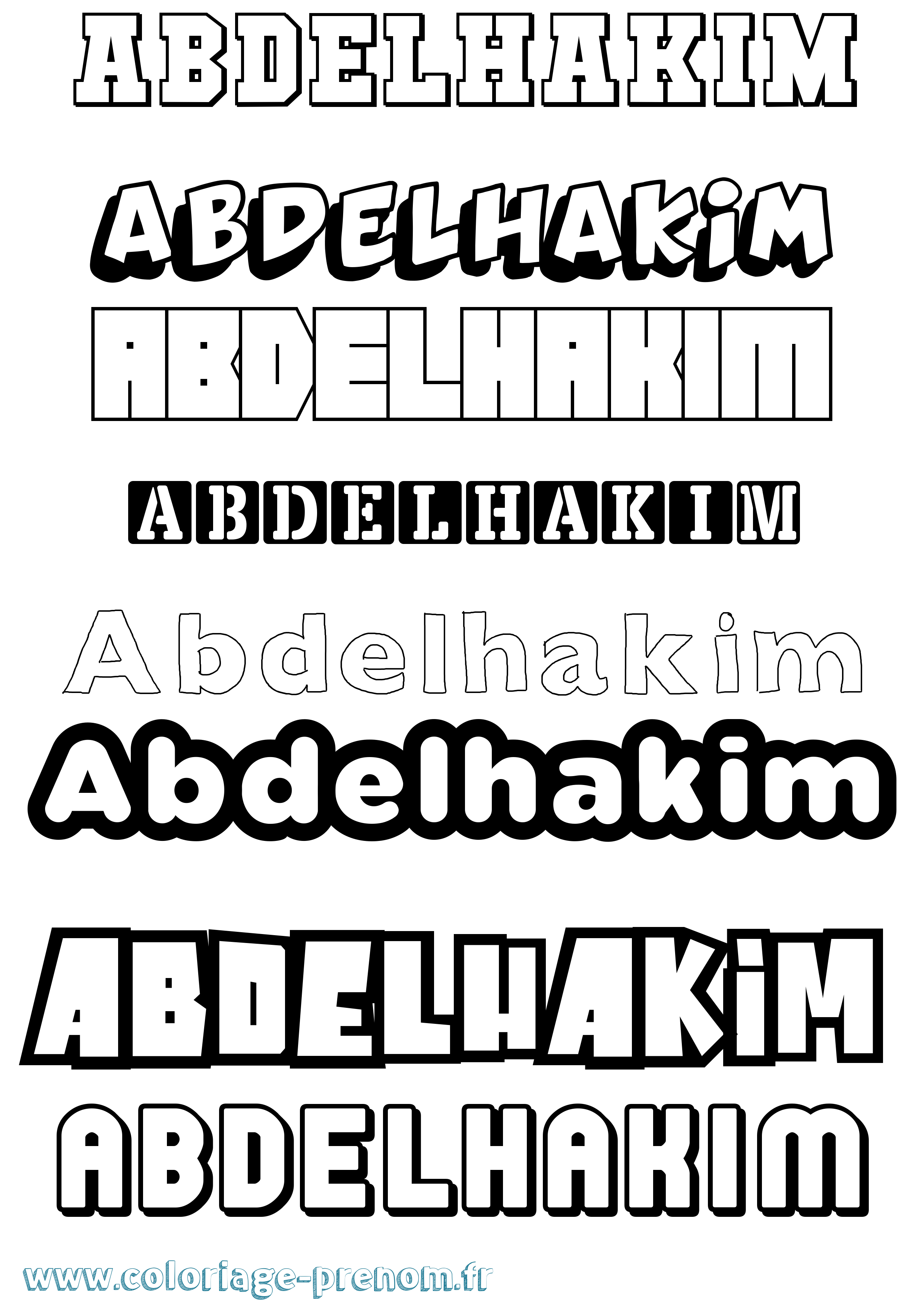 Coloriage Abdelhakim Simple Coloriage prénom Abdelhakim Simple