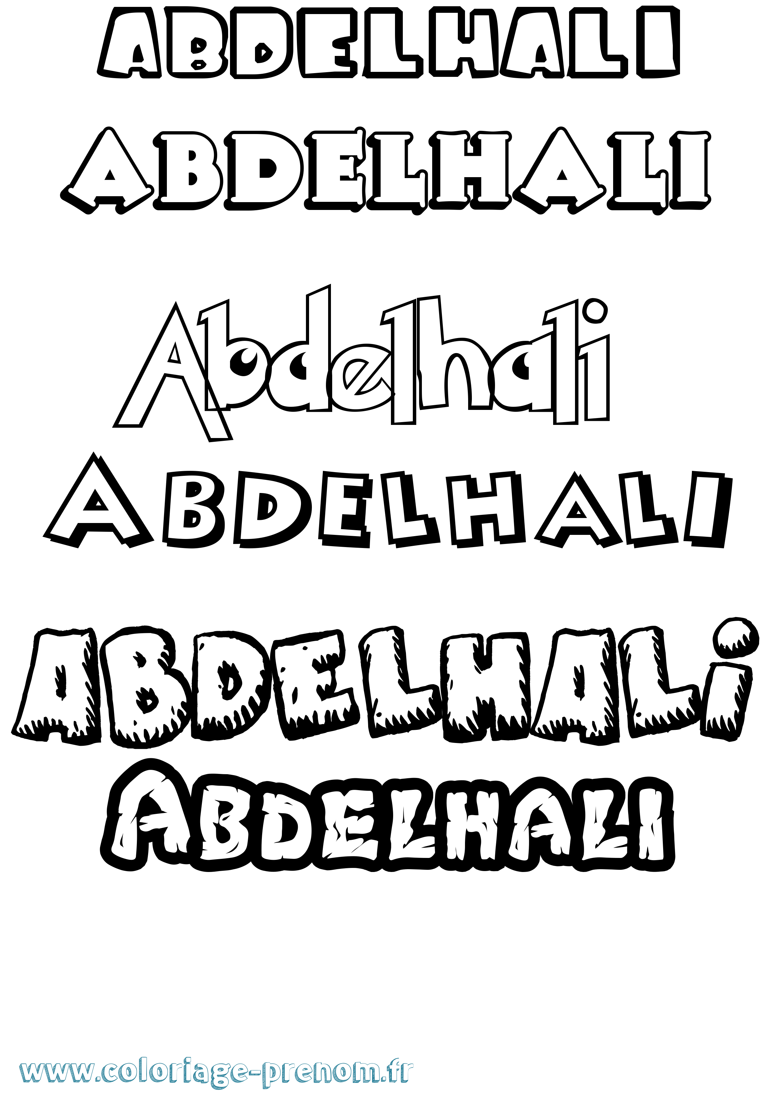 Coloriage prénom Abdelhali Dessin Animé