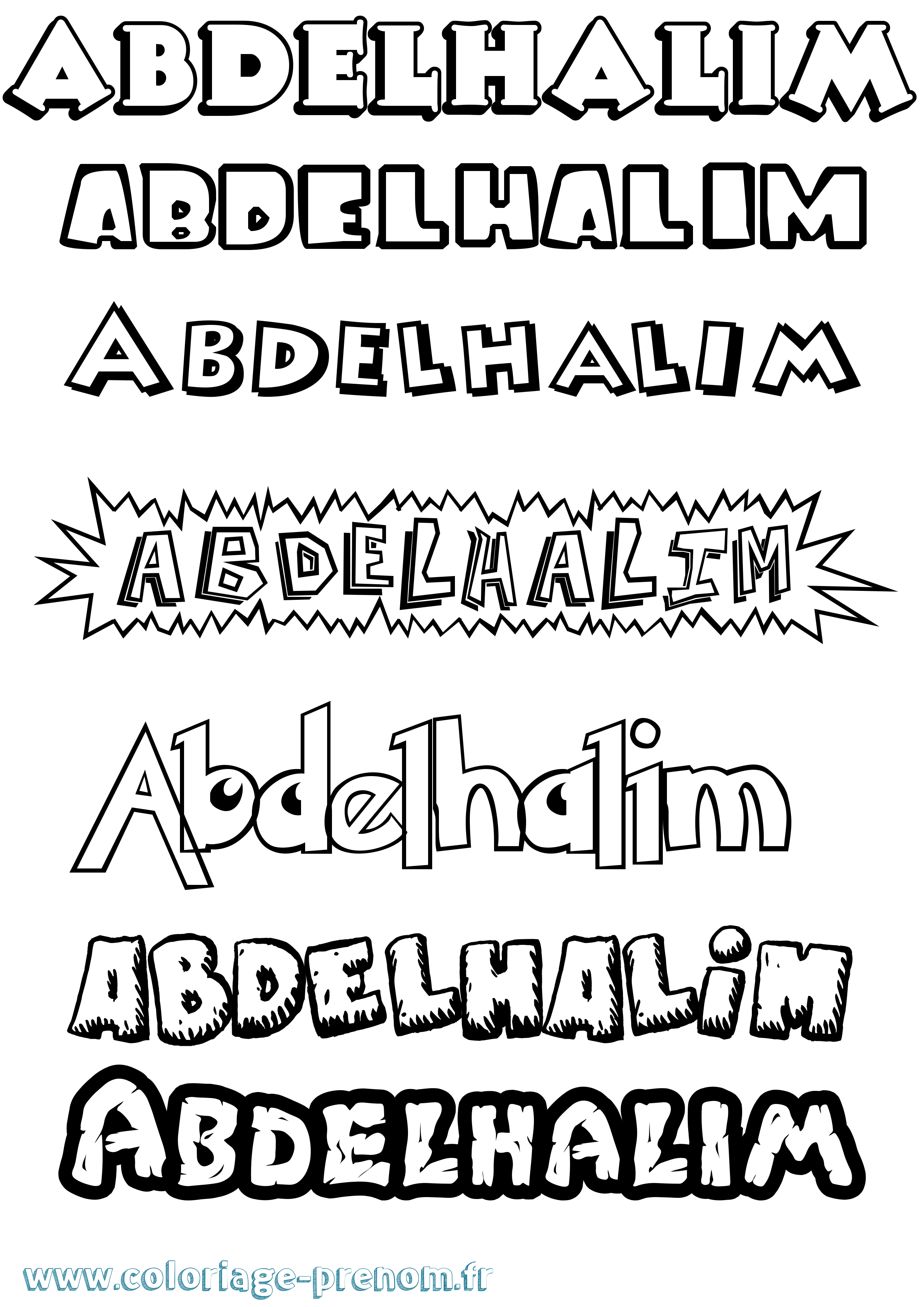 Coloriage prénom Abdelhalim Dessin Animé