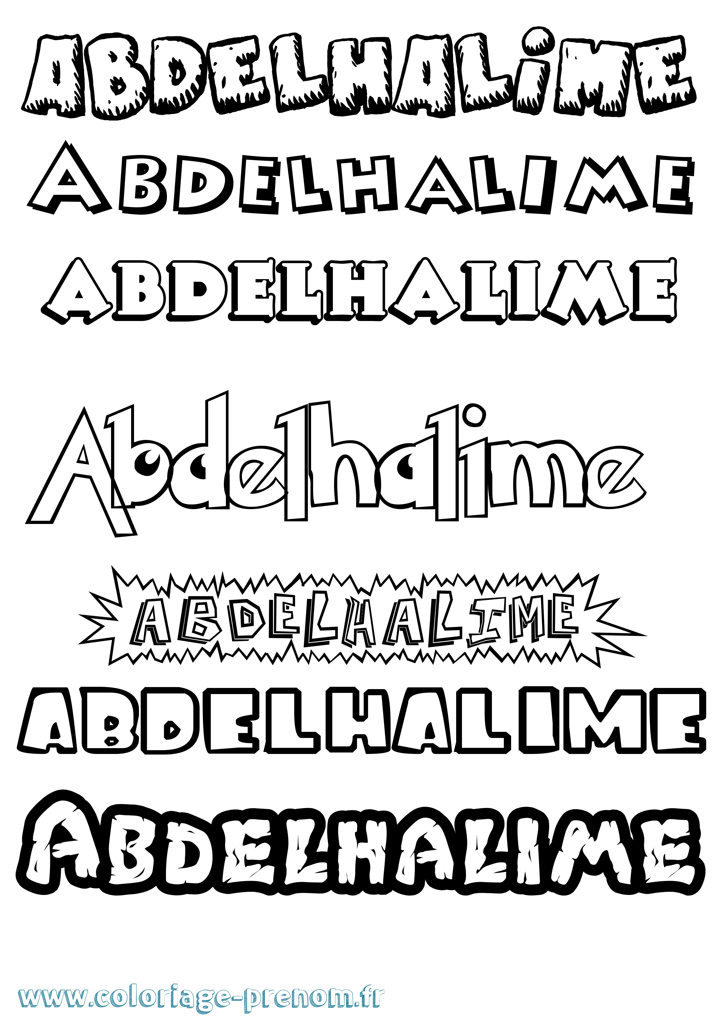 Coloriage prénom Abdelhalime Dessin Animé