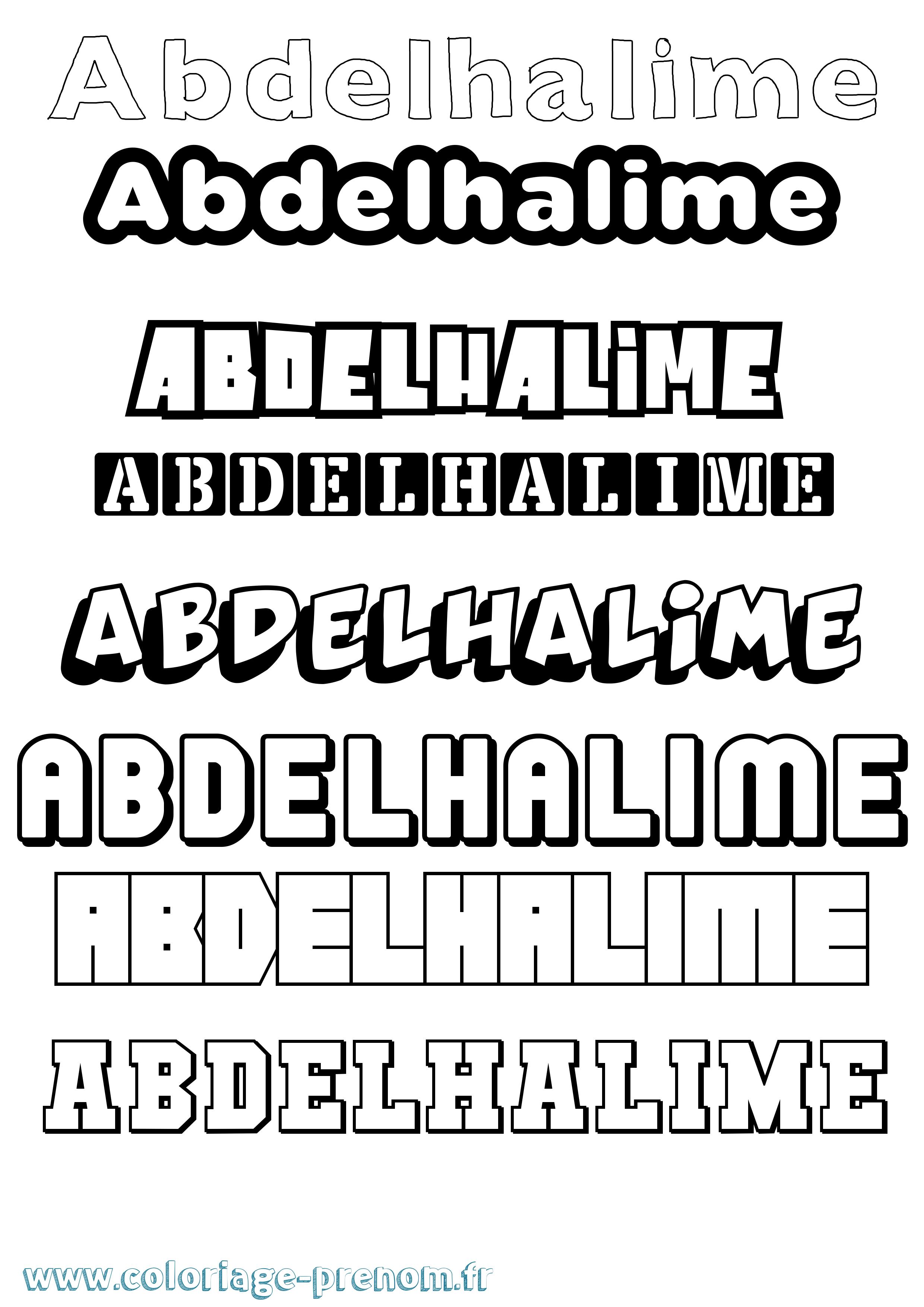 Coloriage prénom Abdelhalime Simple