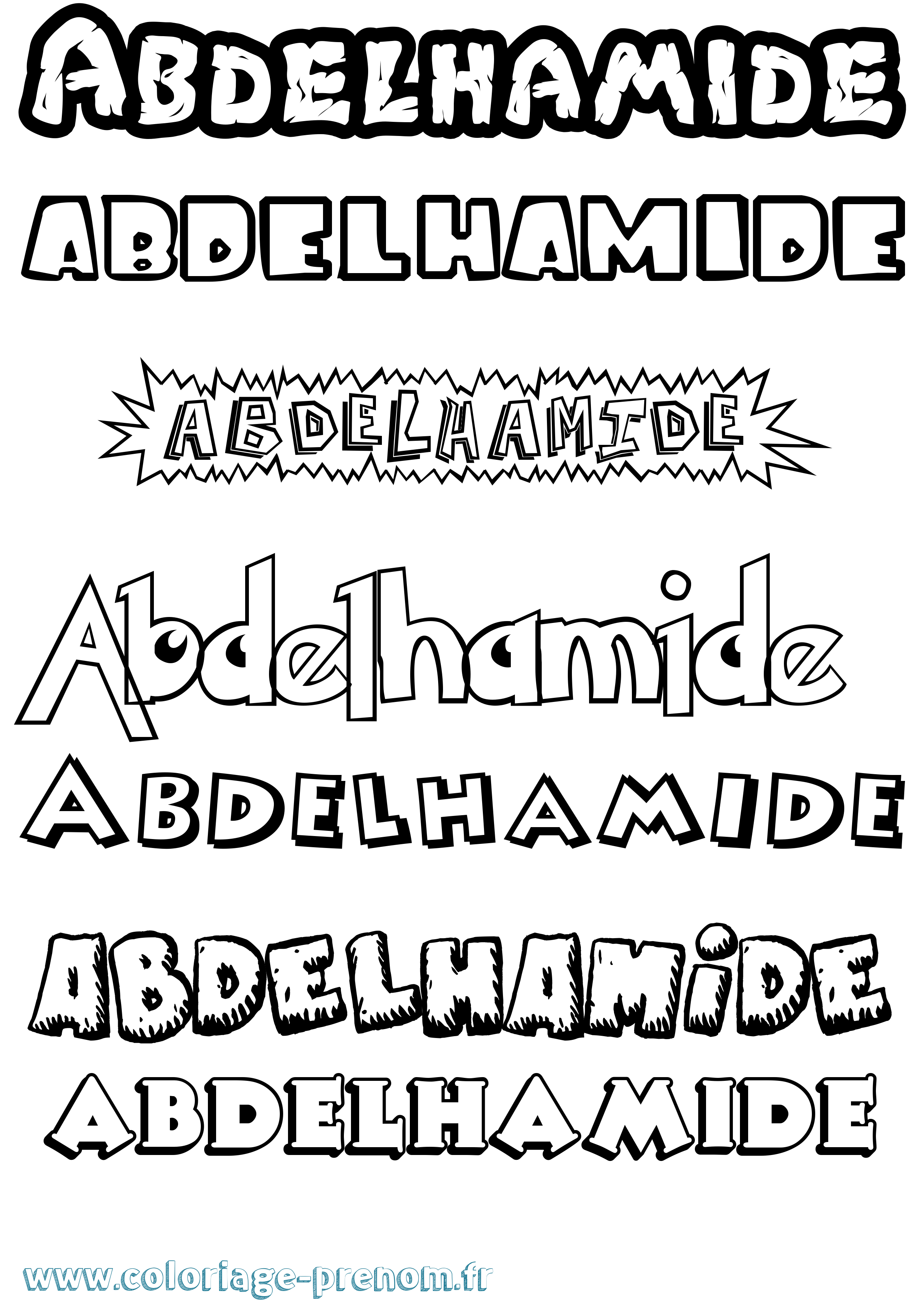 Coloriage prénom Abdelhamide Dessin Animé