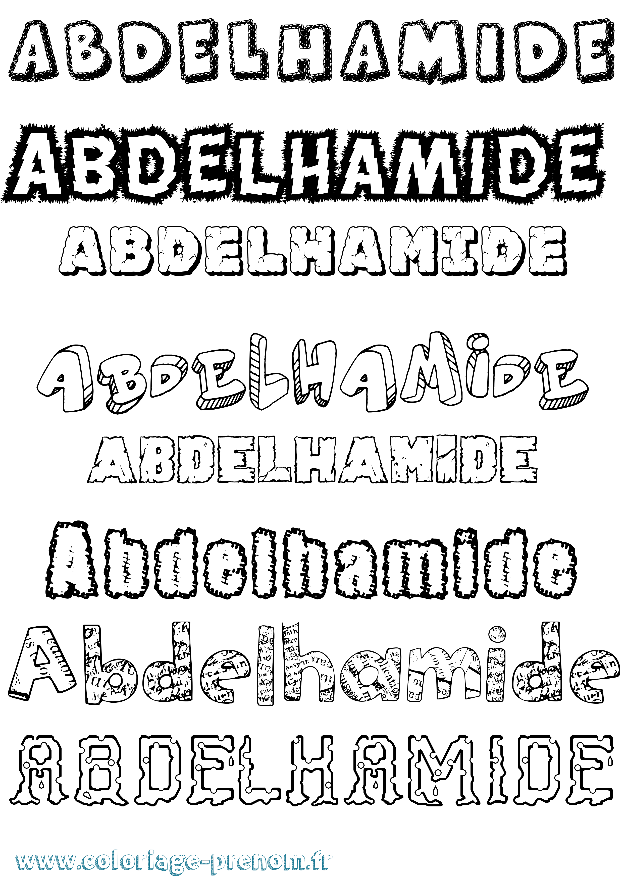 Coloriage Abdelhamide Destructuré Coloriage prénom Abdelhamide Destructuré