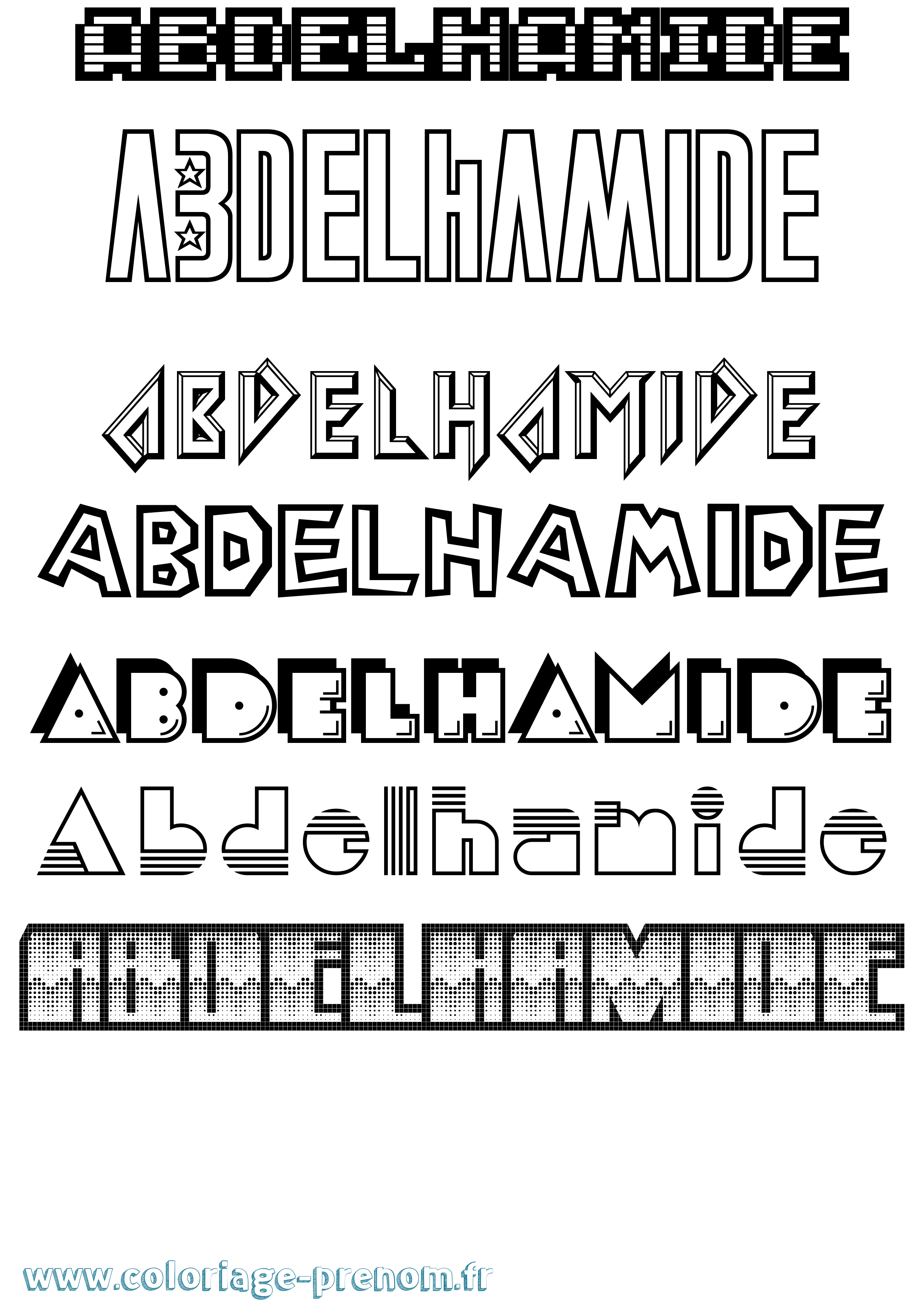 Coloriage Abdelhamide Jeux Vidéos Coloriage prénom Abdelhamide Jeux Vidéos