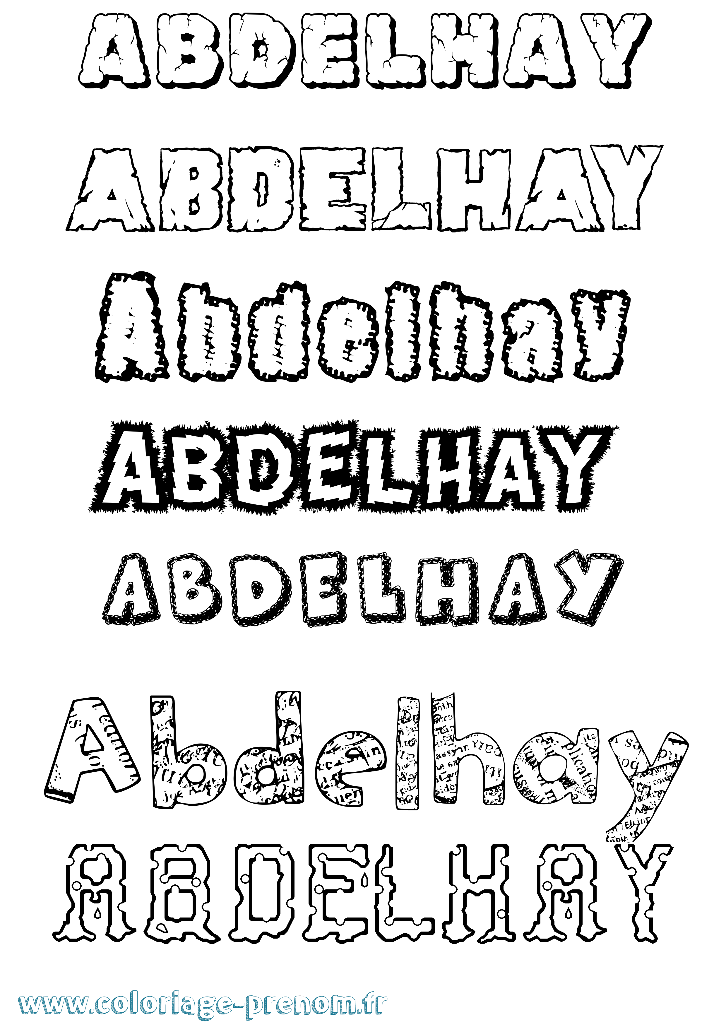 Coloriage prénom Abdelhay Destructuré
