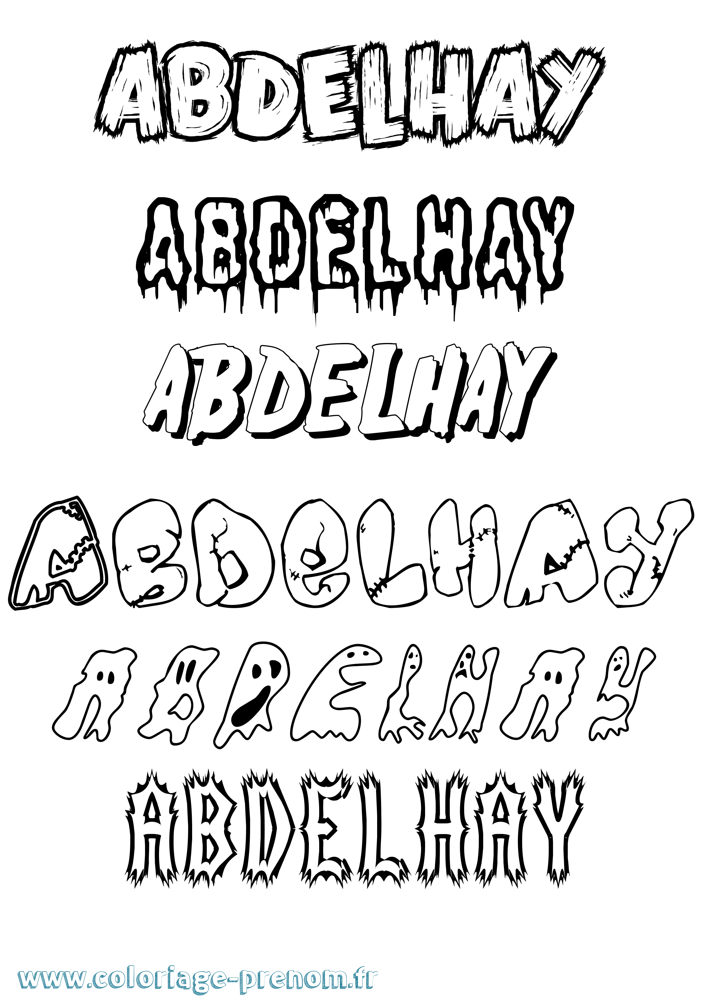 Coloriage prénom Abdelhay Frisson