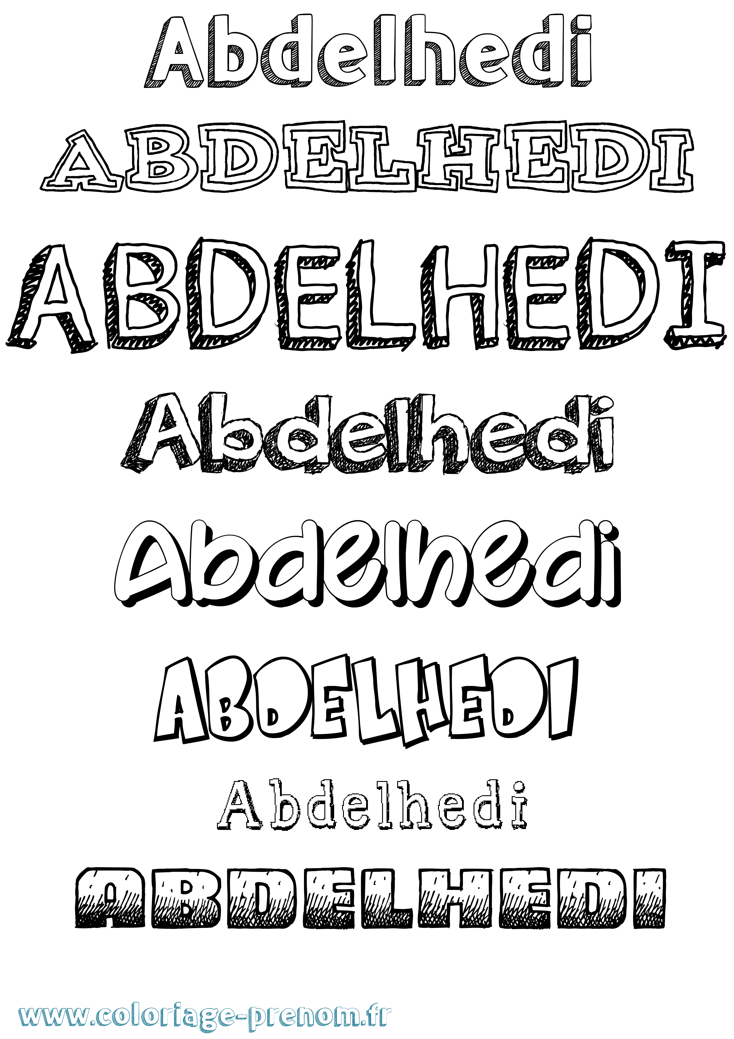 Coloriage prénom Abdelhedi Dessiné