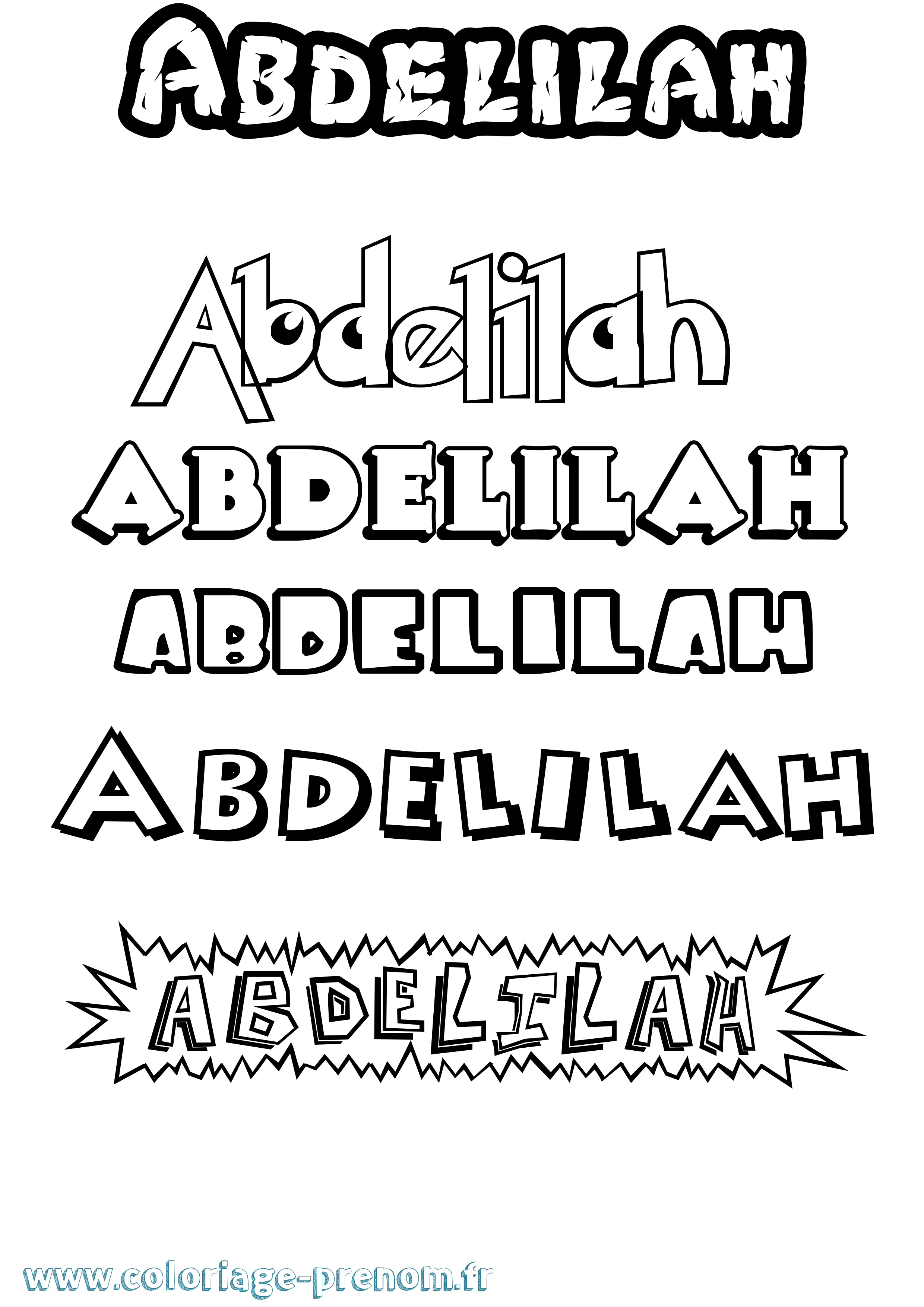 Coloriage Abdelilah Dessin Animé Coloriage prénom Abdelilah Dessin Animé