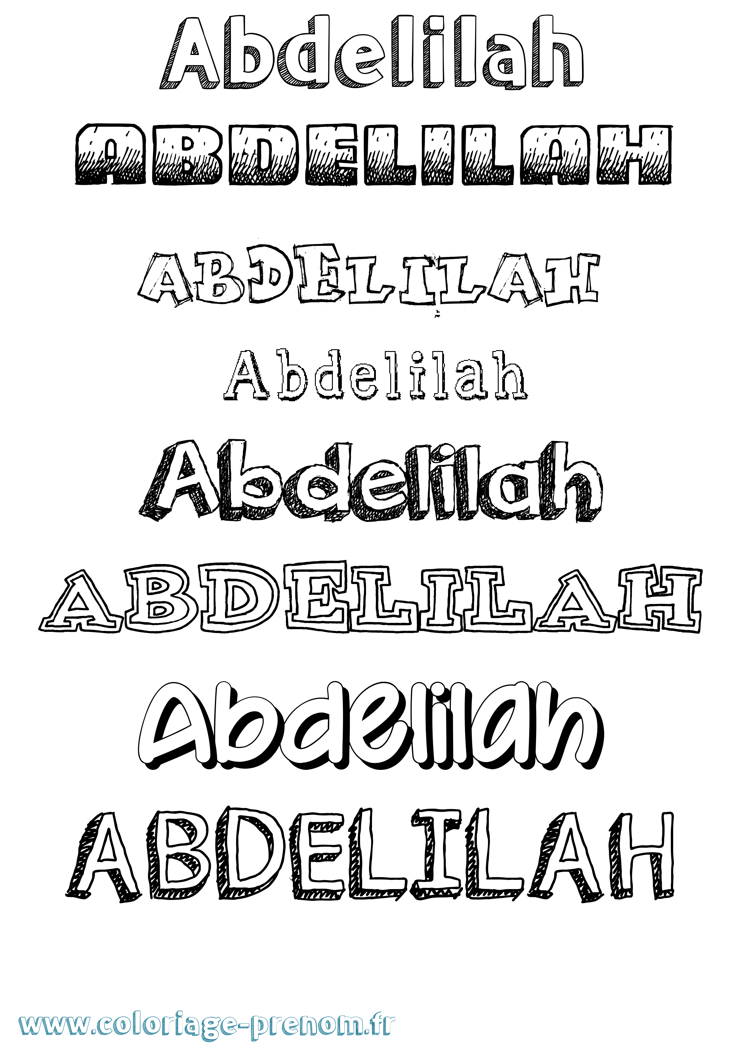 Coloriage Abdelilah Dessiné Coloriage prénom Abdelilah Dessiné