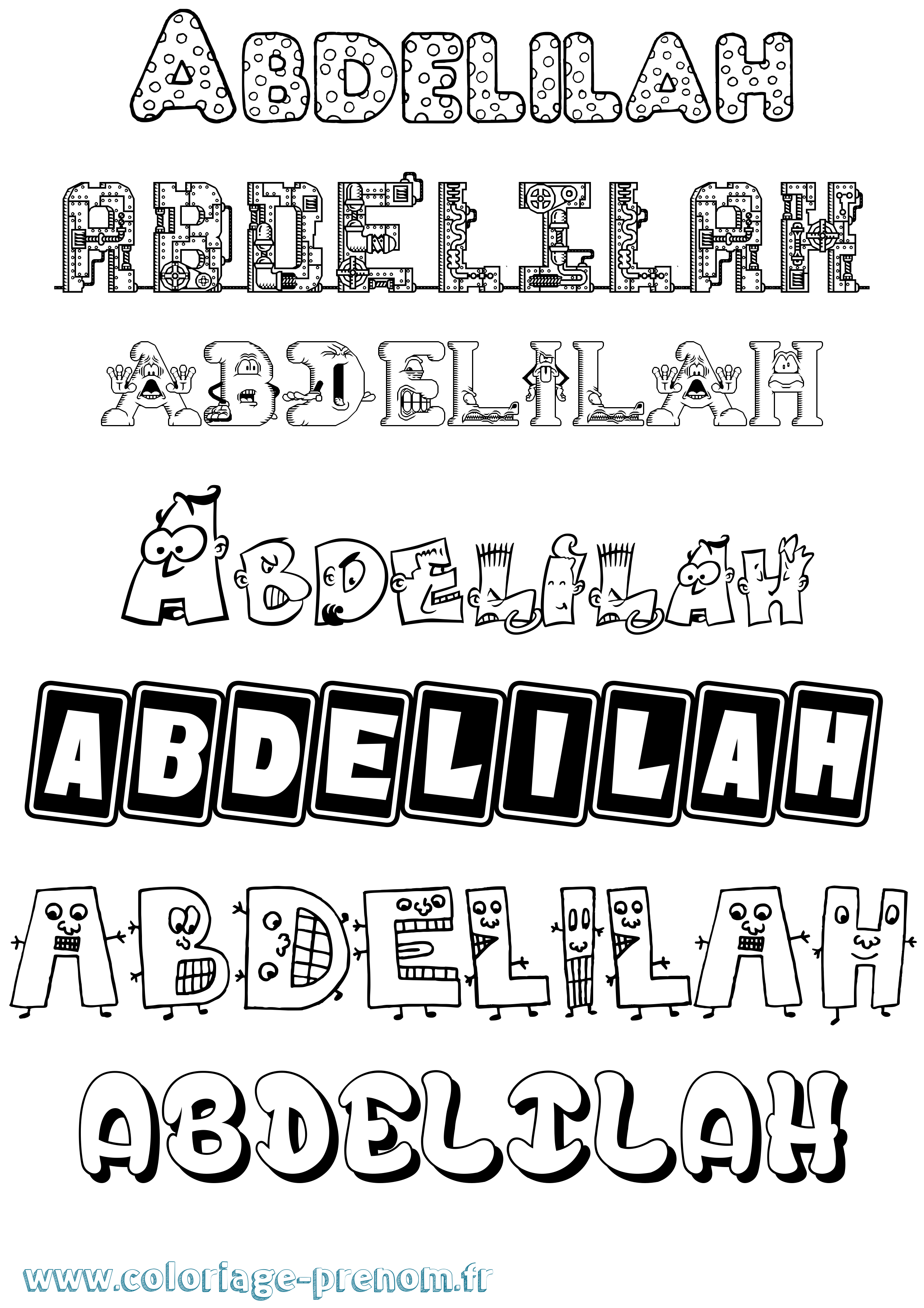 Coloriage Abdelilah Fun Coloriage prénom Abdelilah Fun