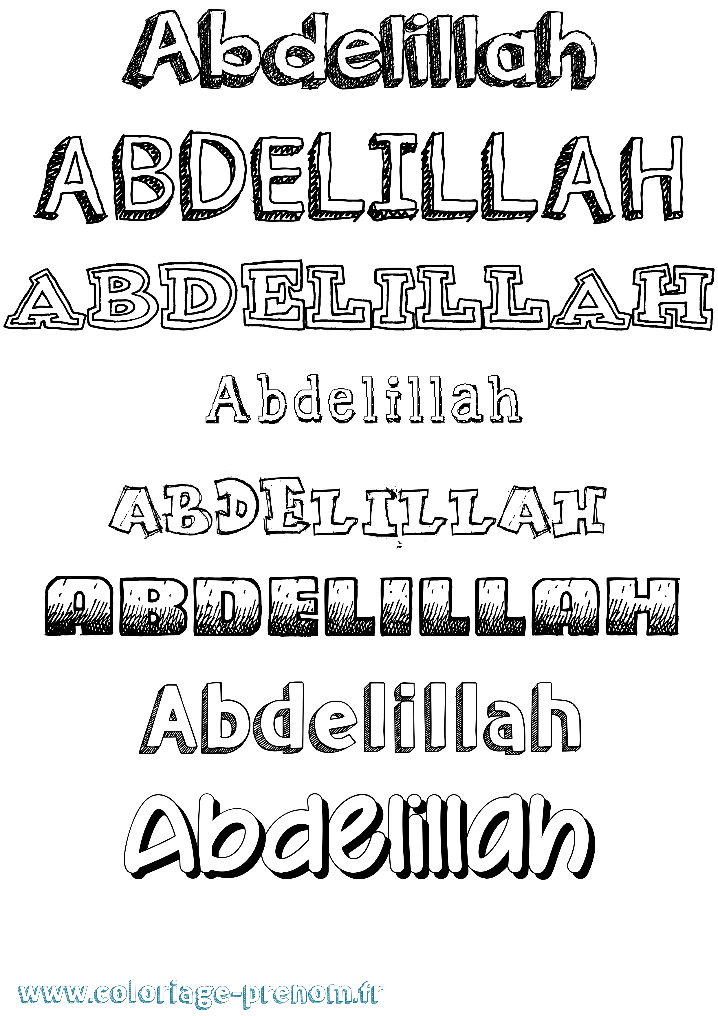 Coloriage prénom Abdelillah Dessiné