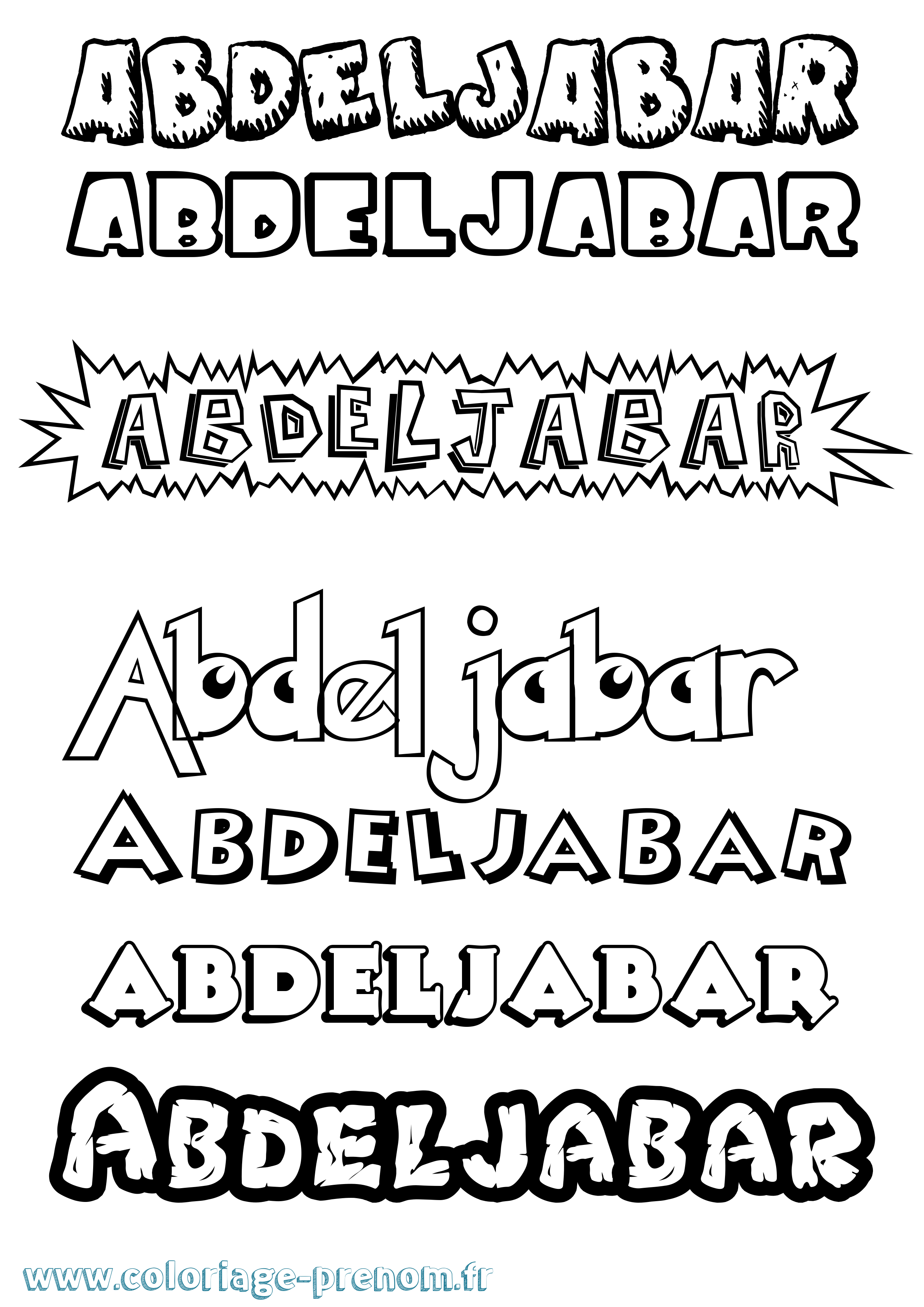 Coloriage prénom Abdeljabar Dessin Animé