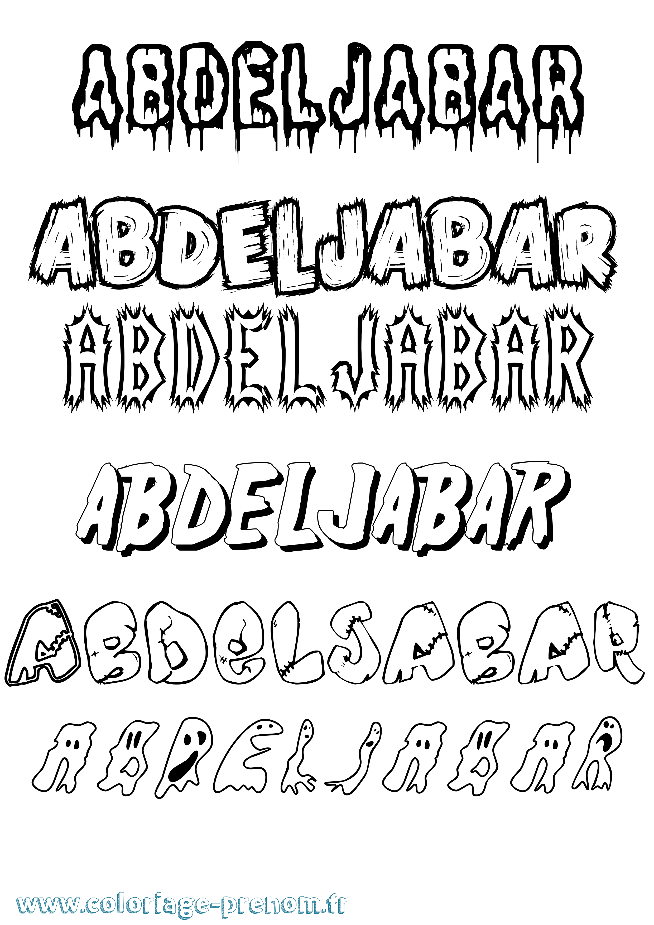 Coloriage prénom Abdeljabar Frisson