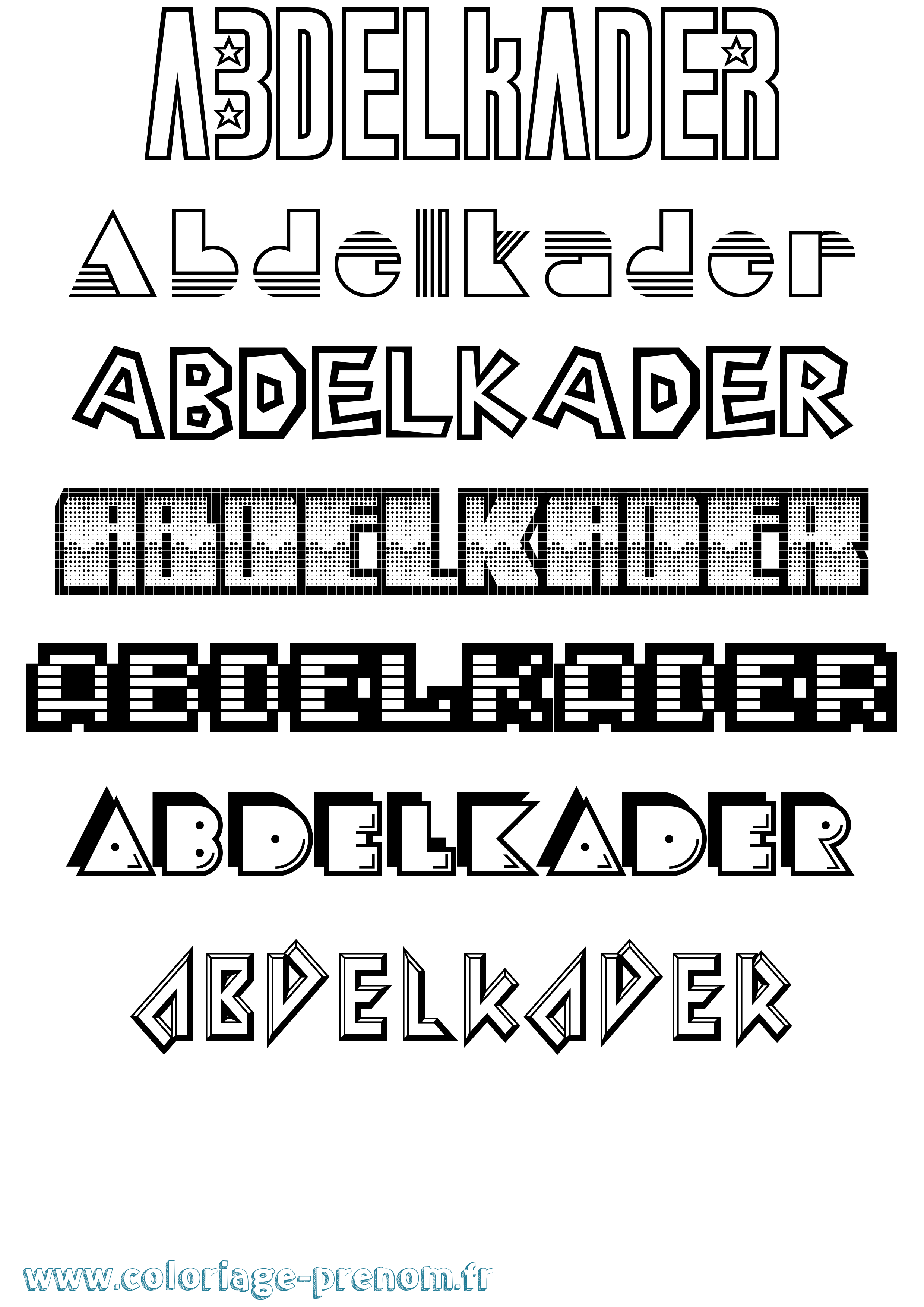 Coloriage Abdelkader Jeux Vidéos Coloriage prénom Abdelkader Jeux Vidéos