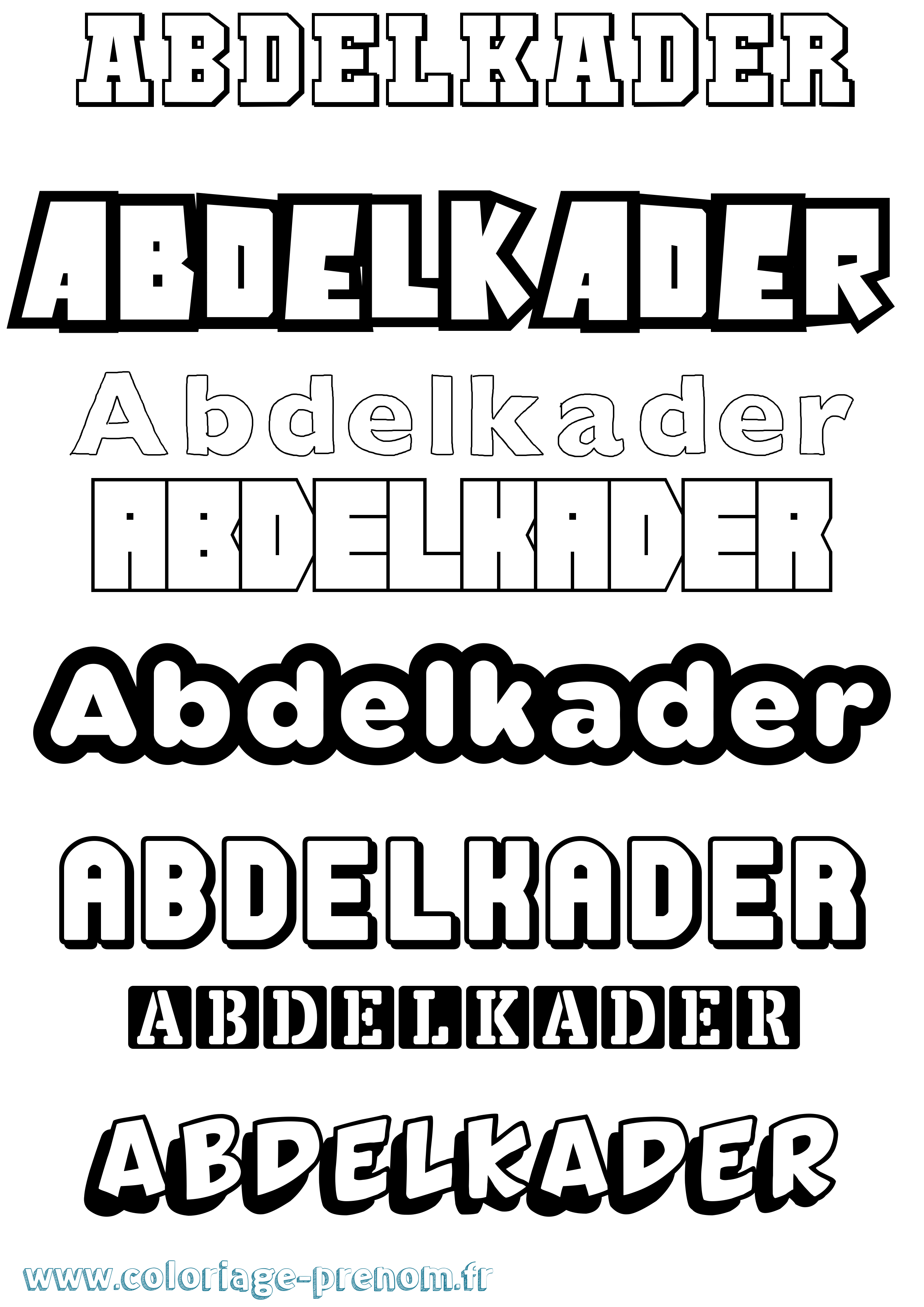 Coloriage Abdelkader Simple Coloriage prénom Abdelkader Simple