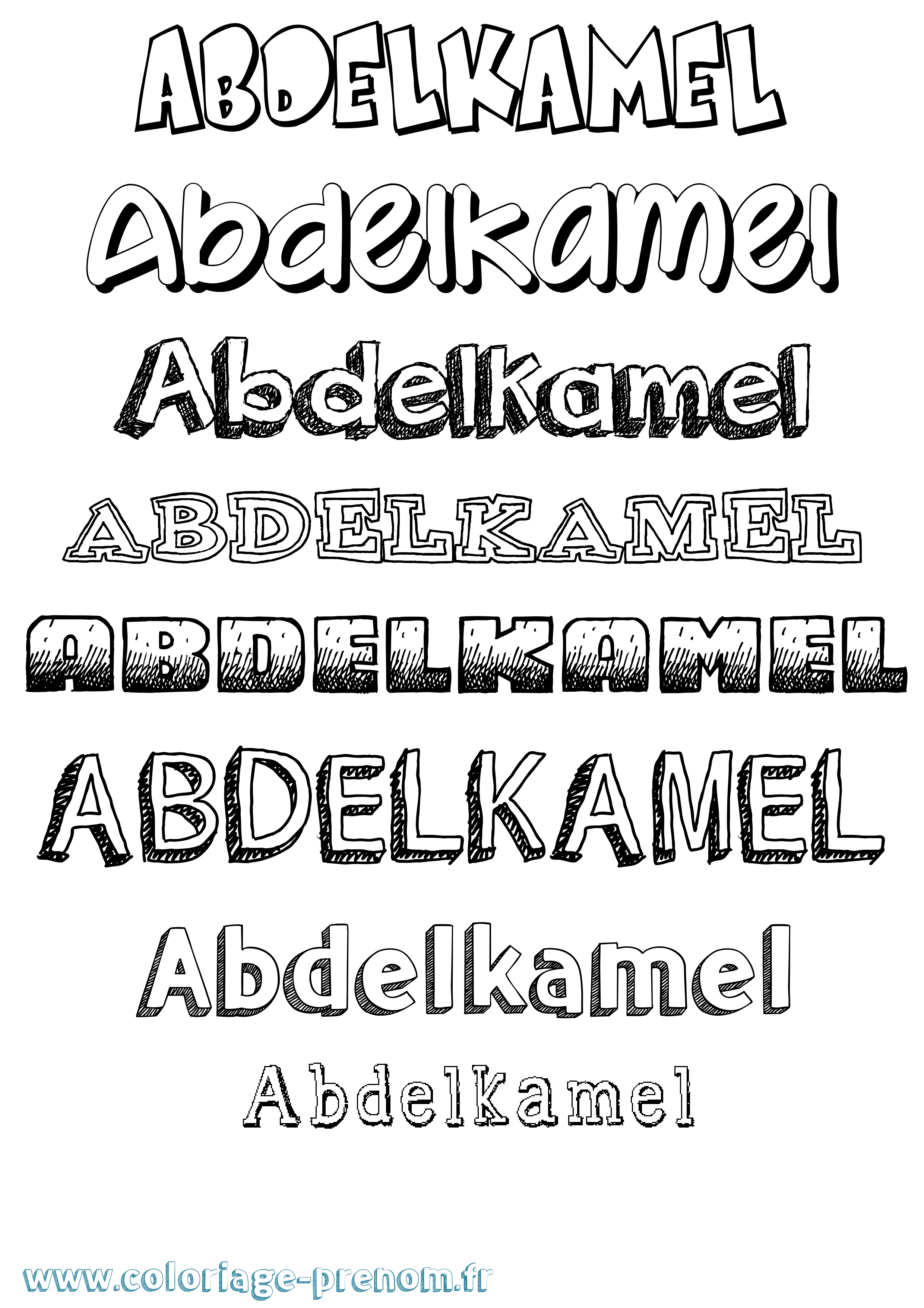 Coloriage prénom Abdelkamel Dessiné