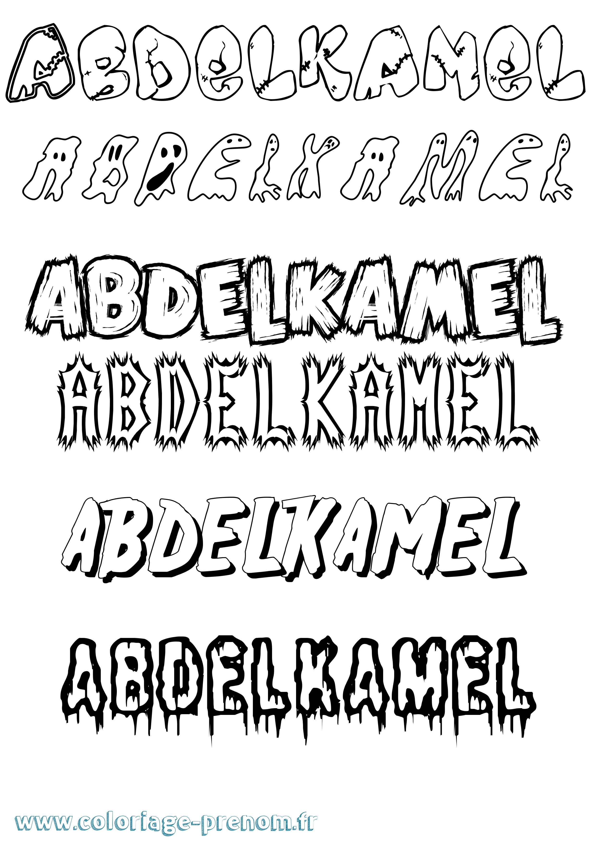 Coloriage prénom Abdelkamel Frisson