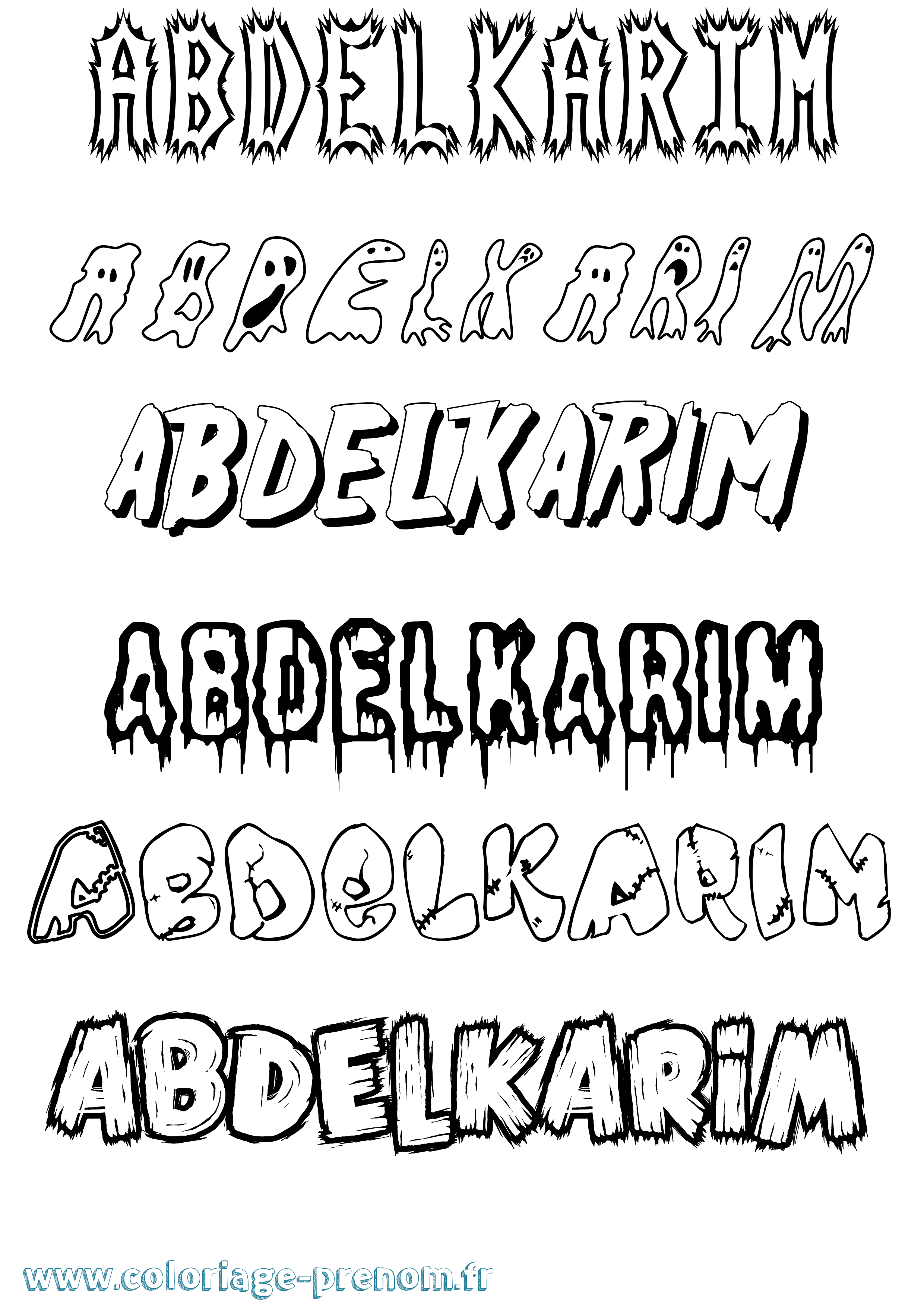 Coloriage prénom Abdelkarim Frisson