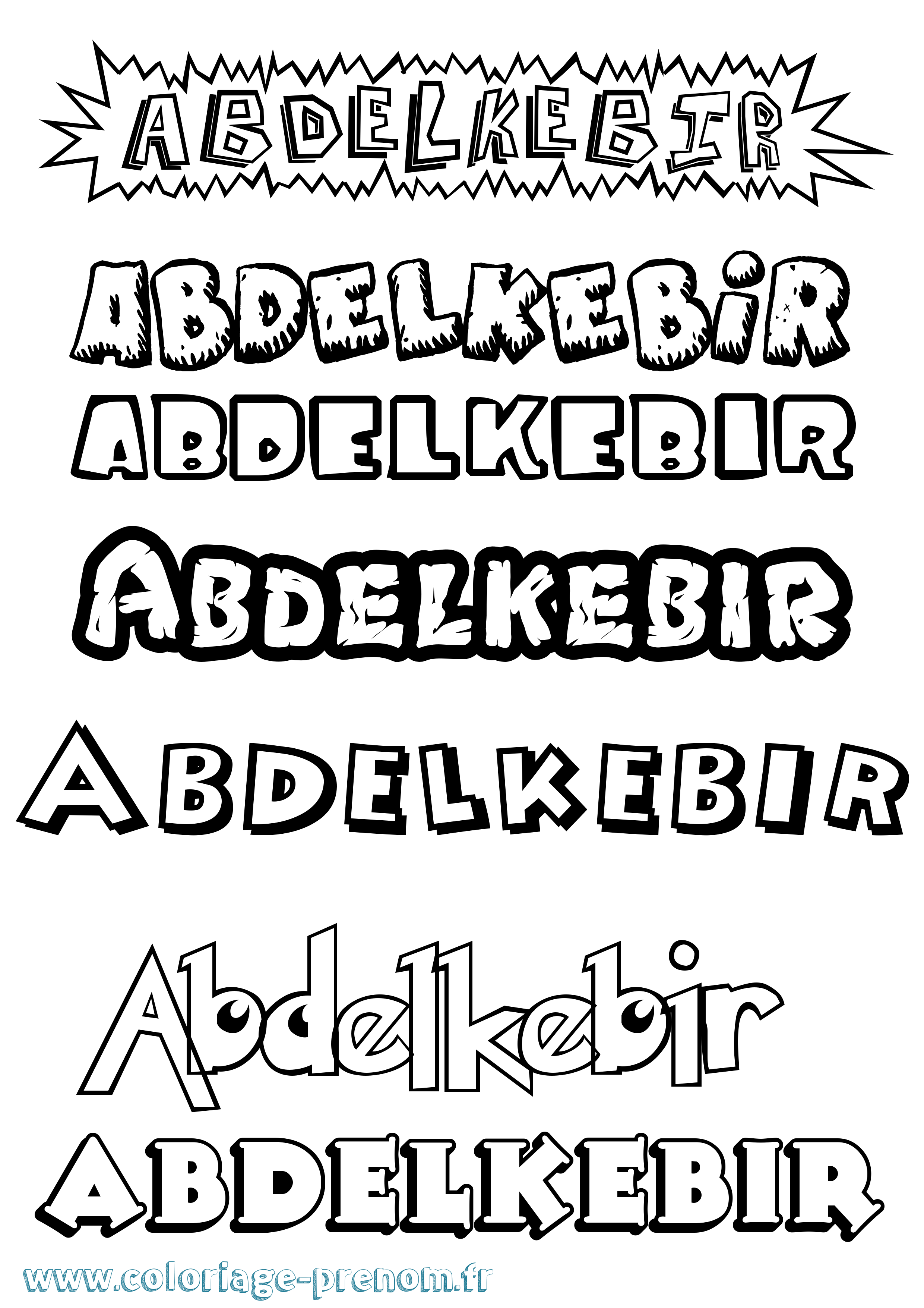 Coloriage prénom Abdelkebir Dessin Animé