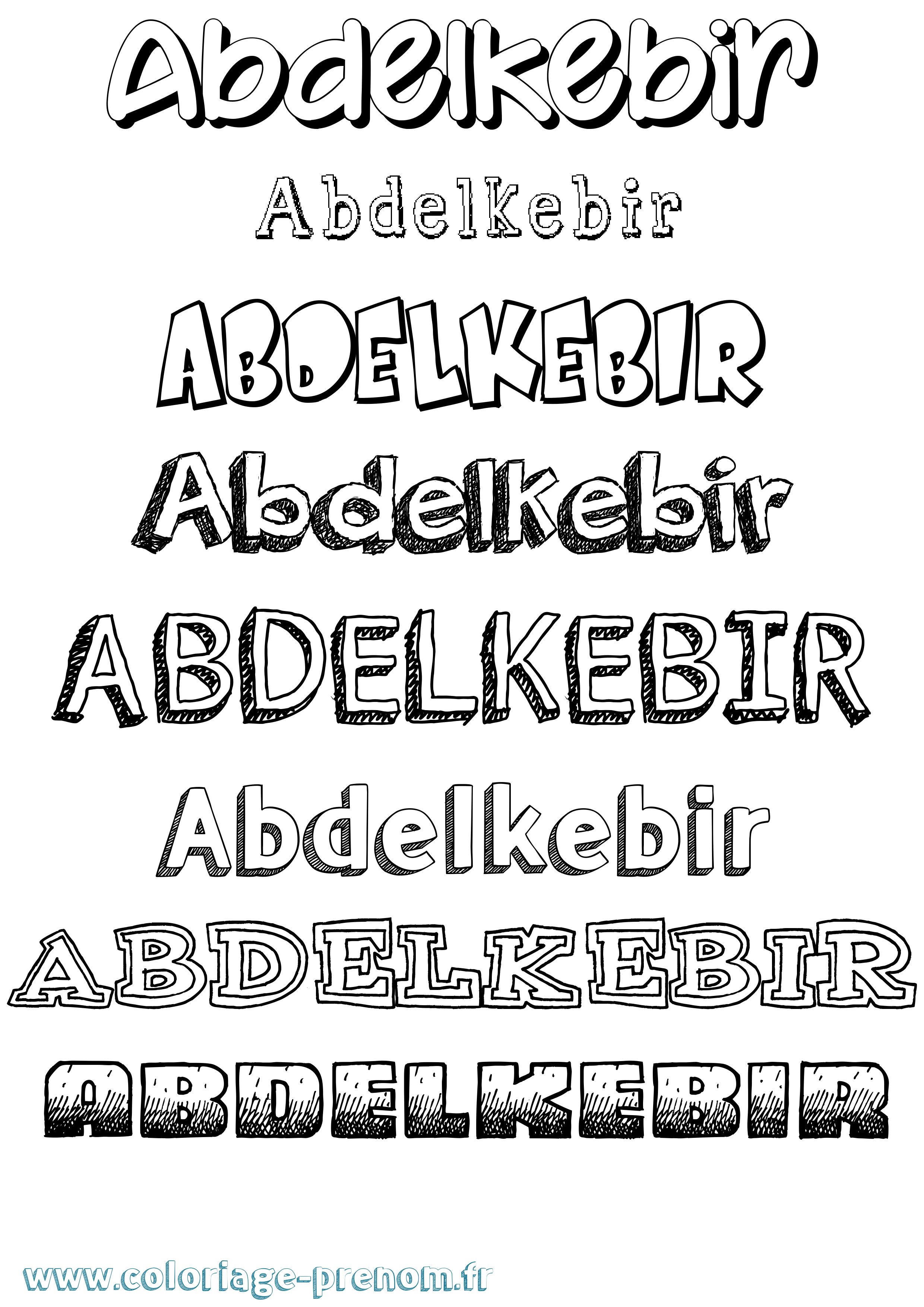 Coloriage prénom Abdelkebir Dessiné