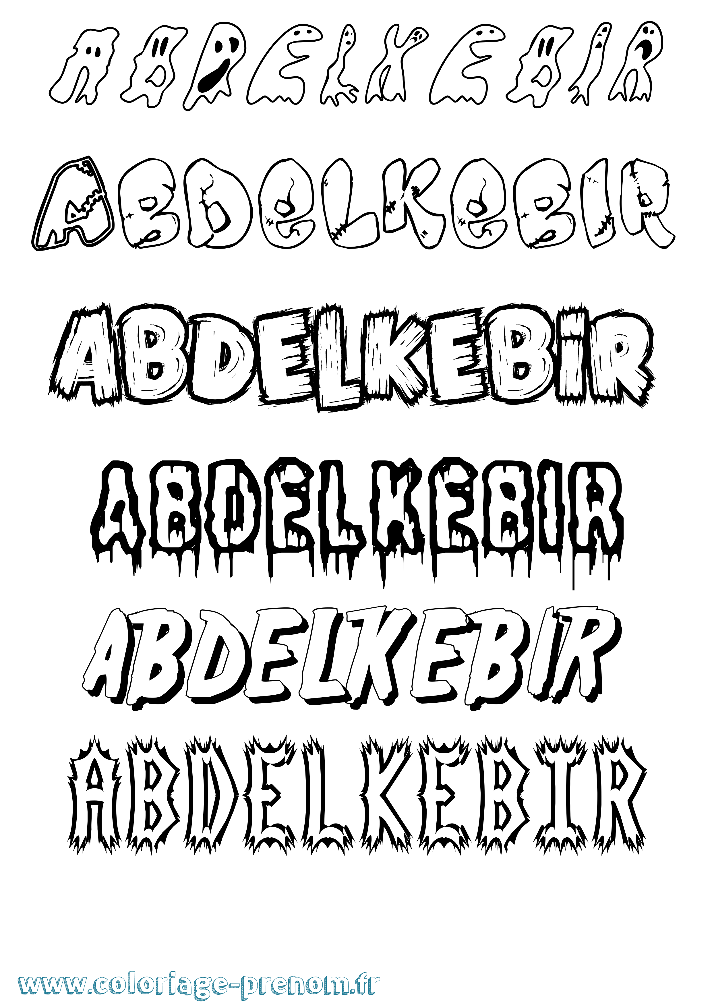Coloriage prénom Abdelkebir Frisson