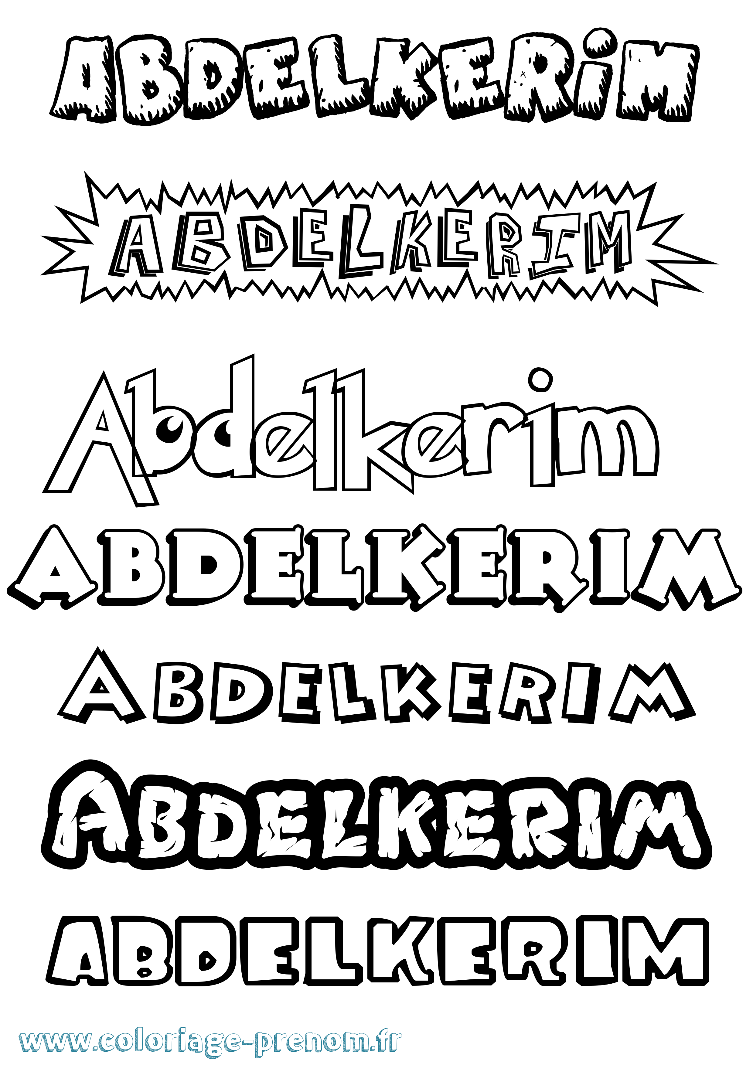 Coloriage Abdelkerim Dessin Animé Coloriage prénom Abdelkerim Dessin Animé