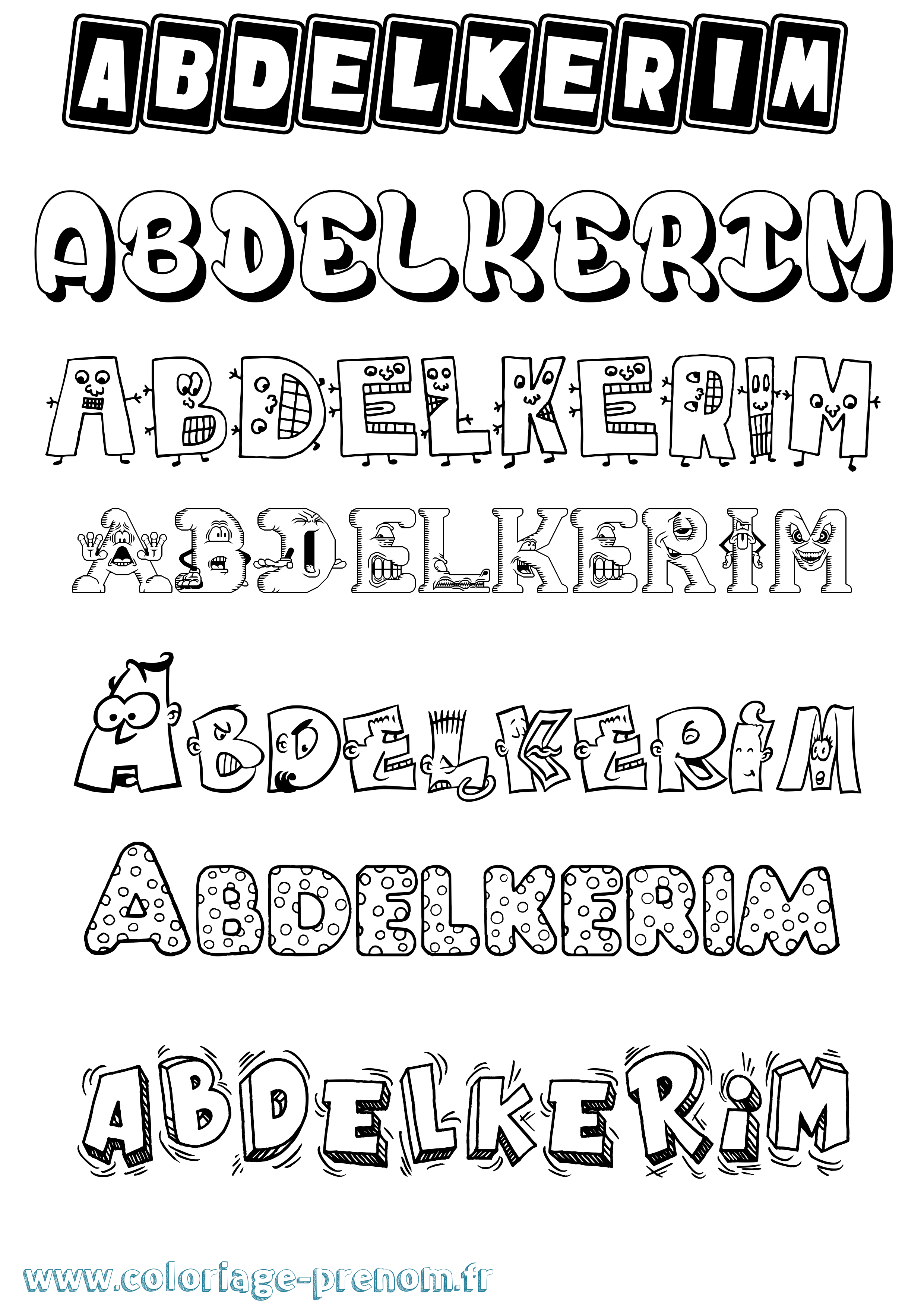 Coloriage Abdelkerim Fun Coloriage prénom Abdelkerim Fun