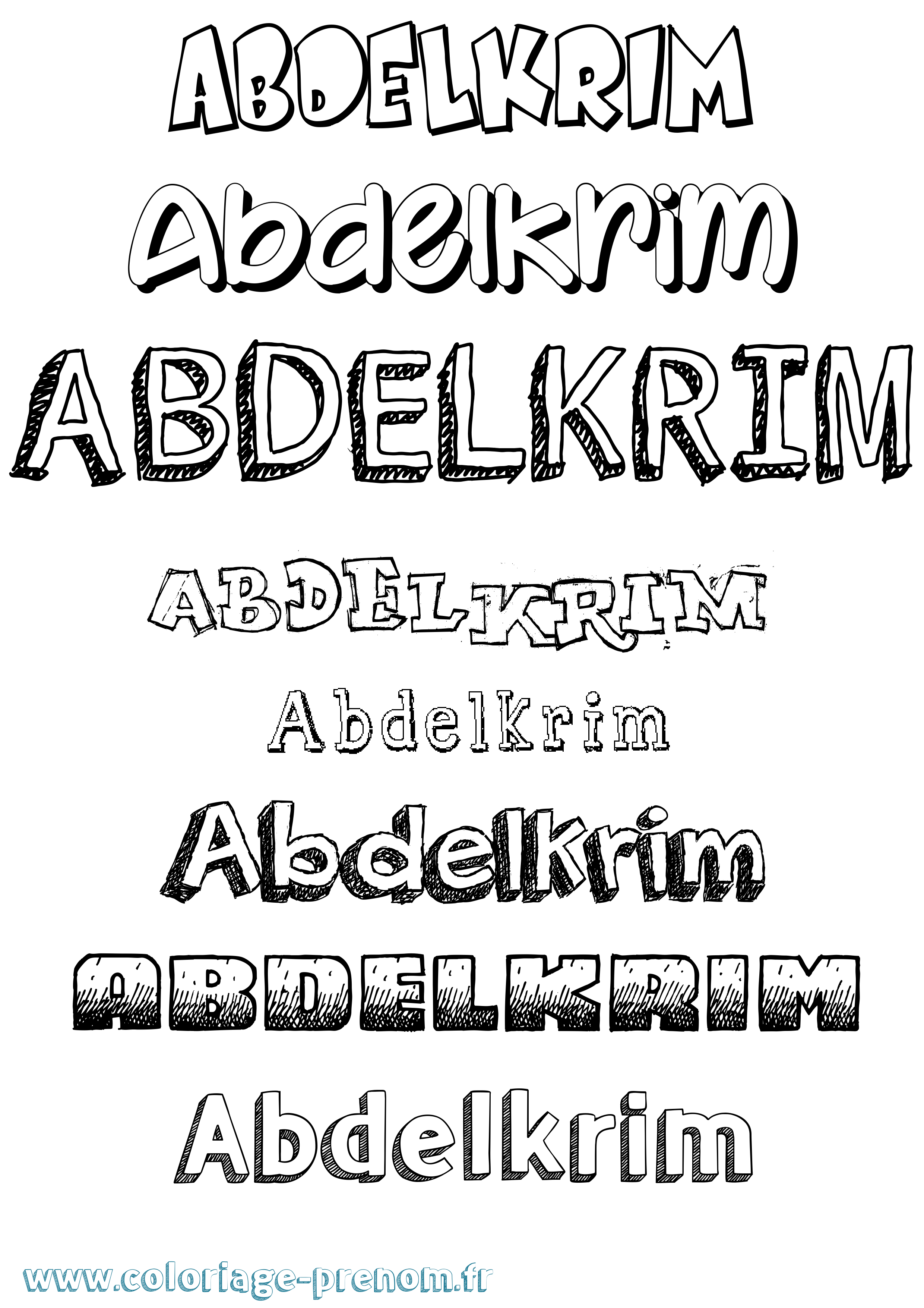 Coloriage prénom Abdelkrim Dessiné
