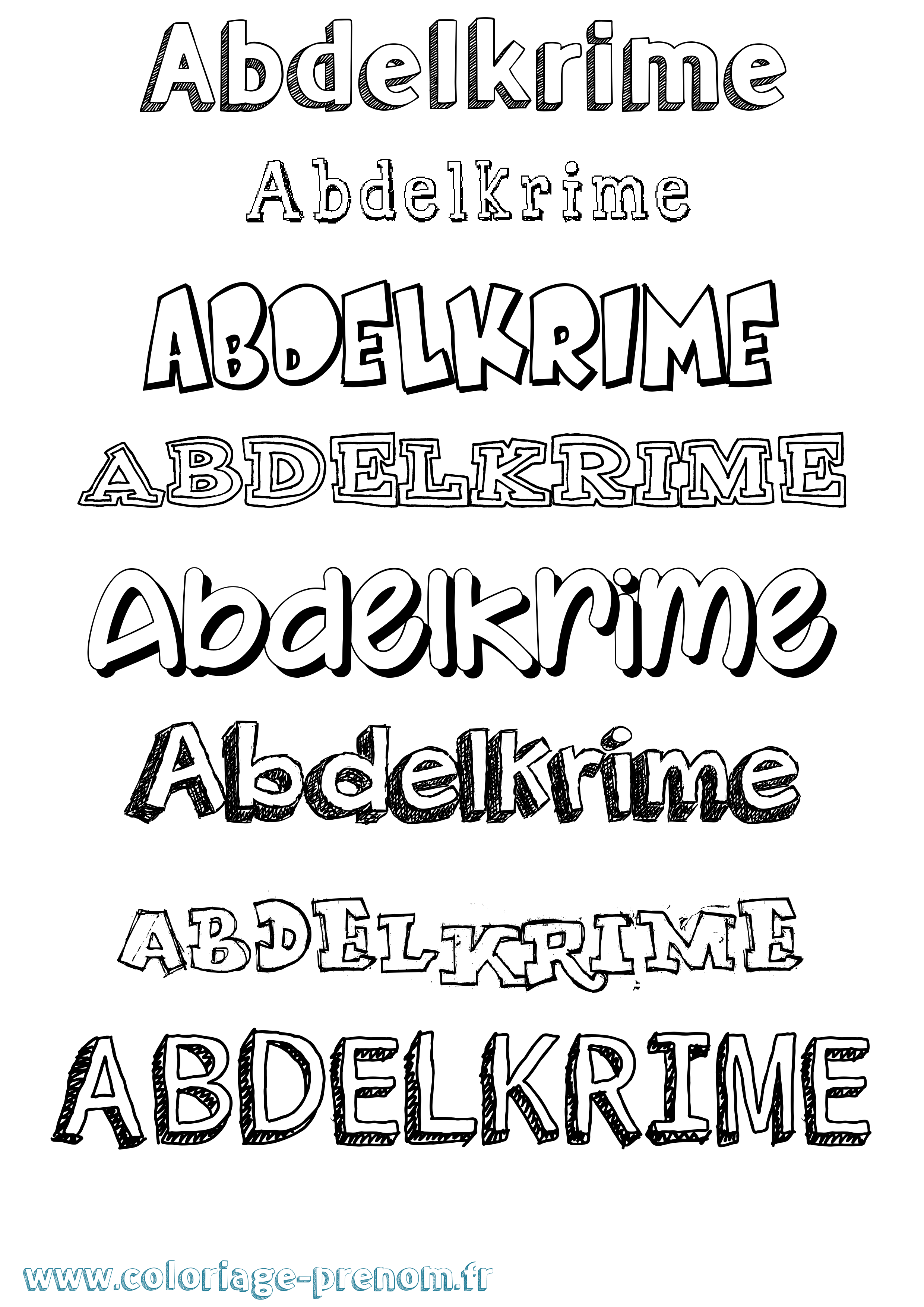 Coloriage prénom Abdelkrime Dessiné
