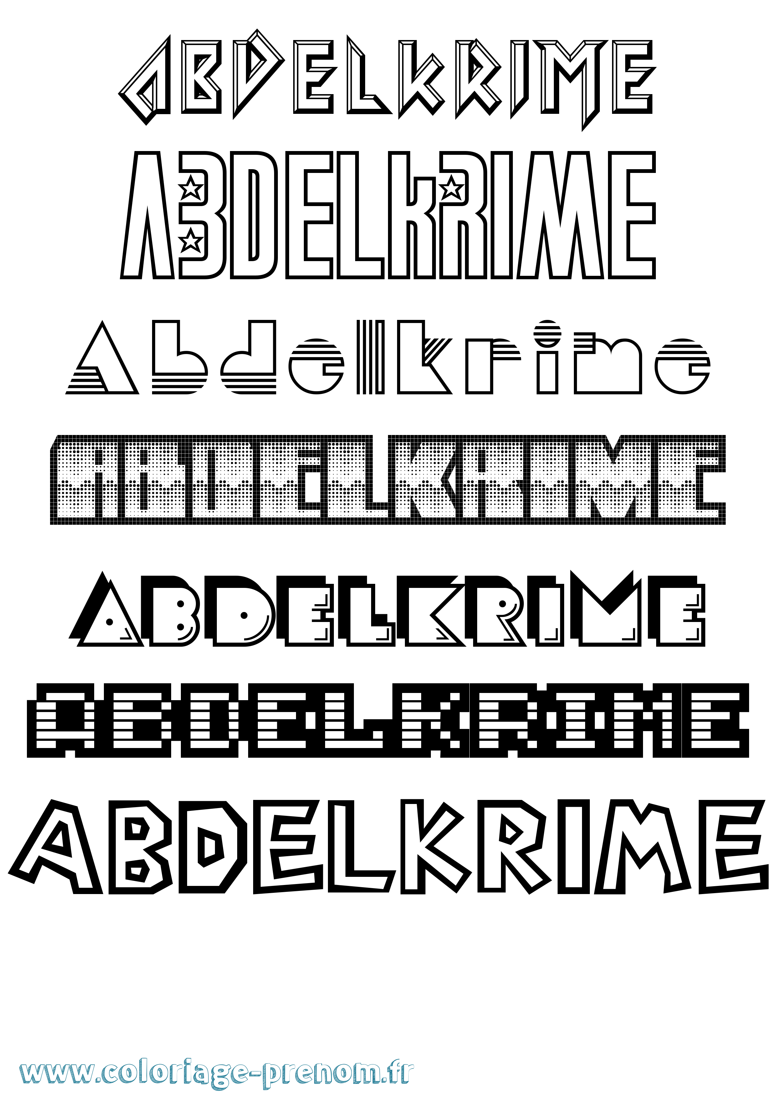 Coloriage Abdelkrime Jeux Vidéos Coloriage prénom Abdelkrime Jeux Vidéos