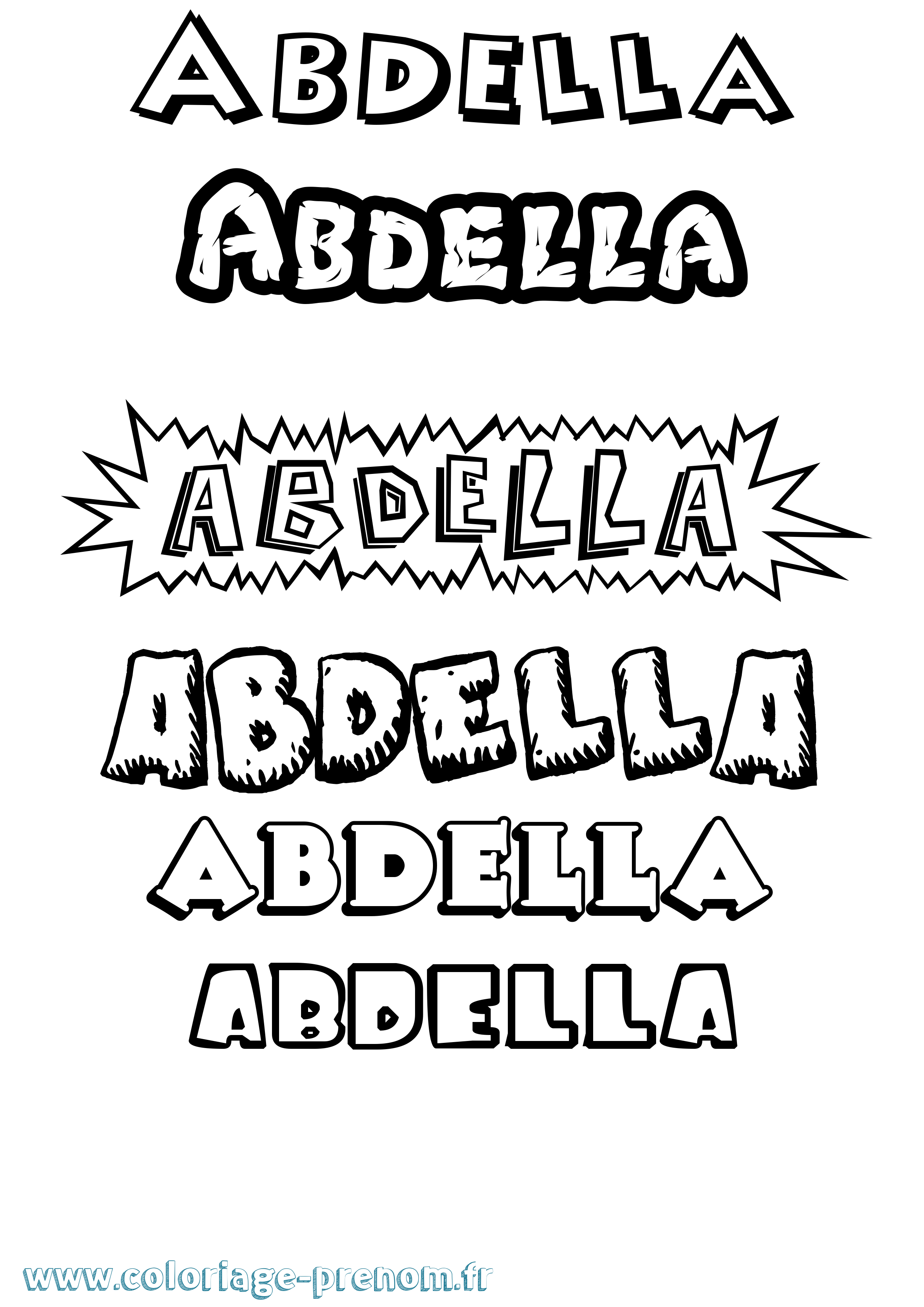 Coloriage prénom Abdella Dessin Animé