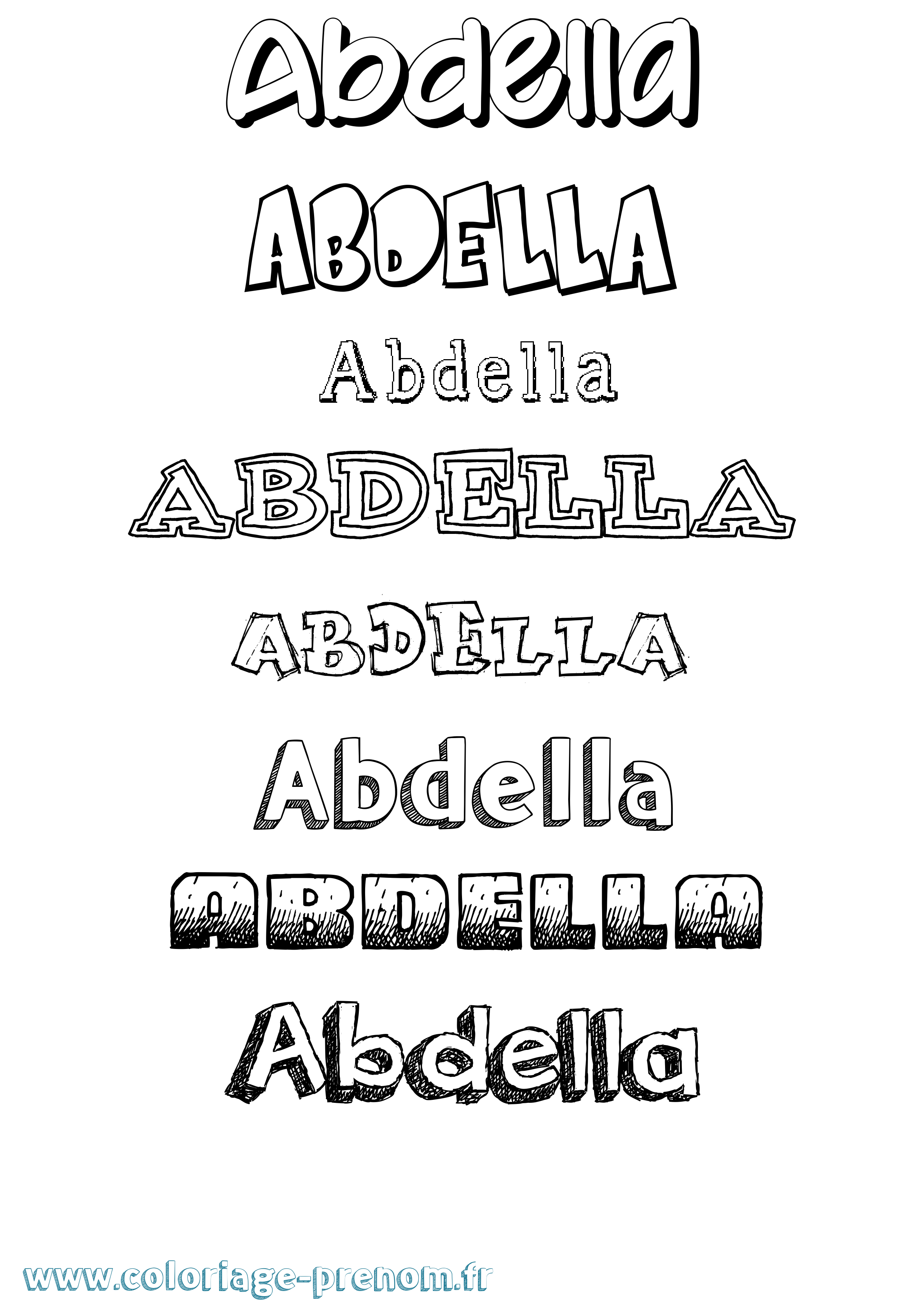 Coloriage prénom Abdella Dessiné