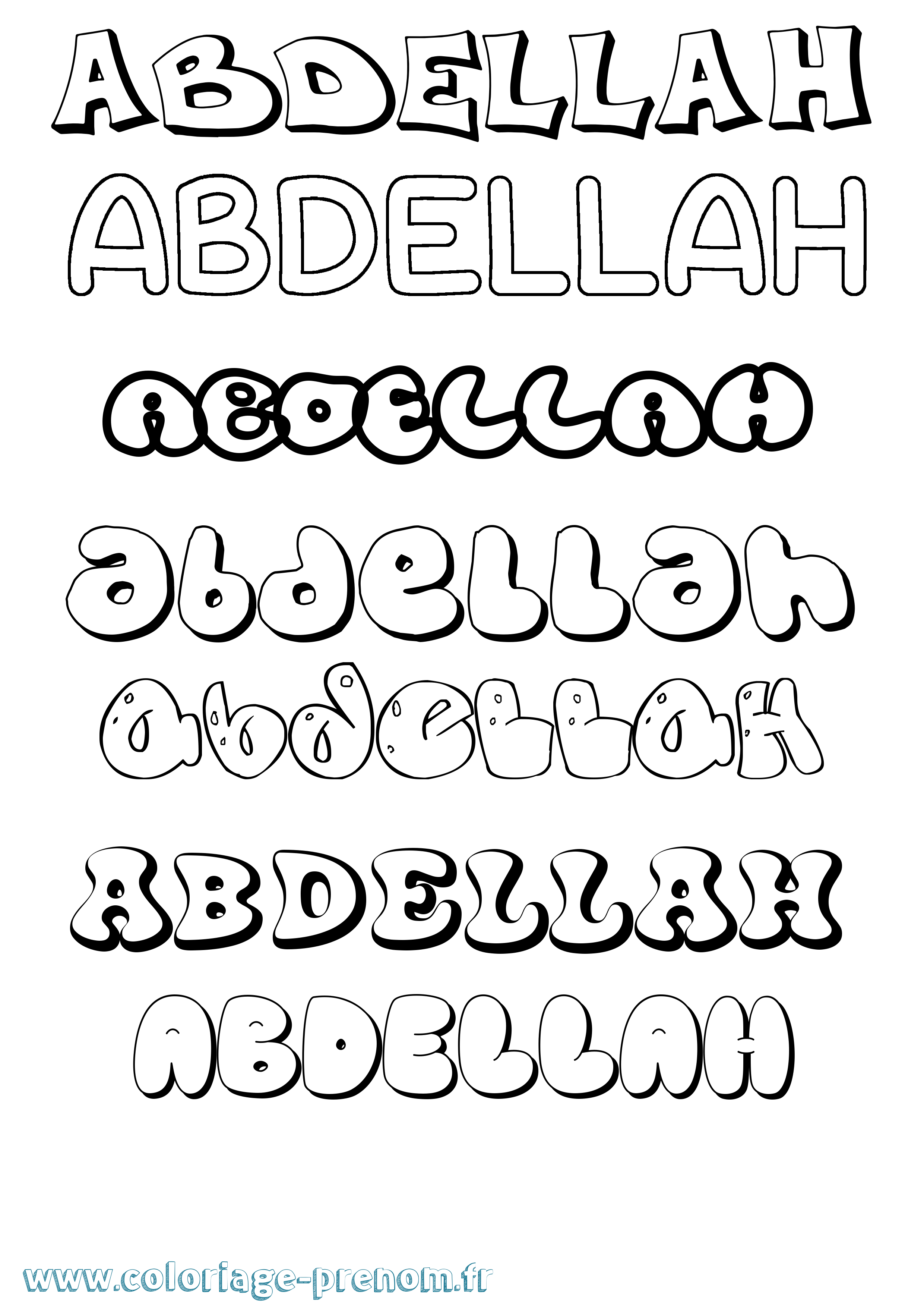 Coloriage prénom Abdellah