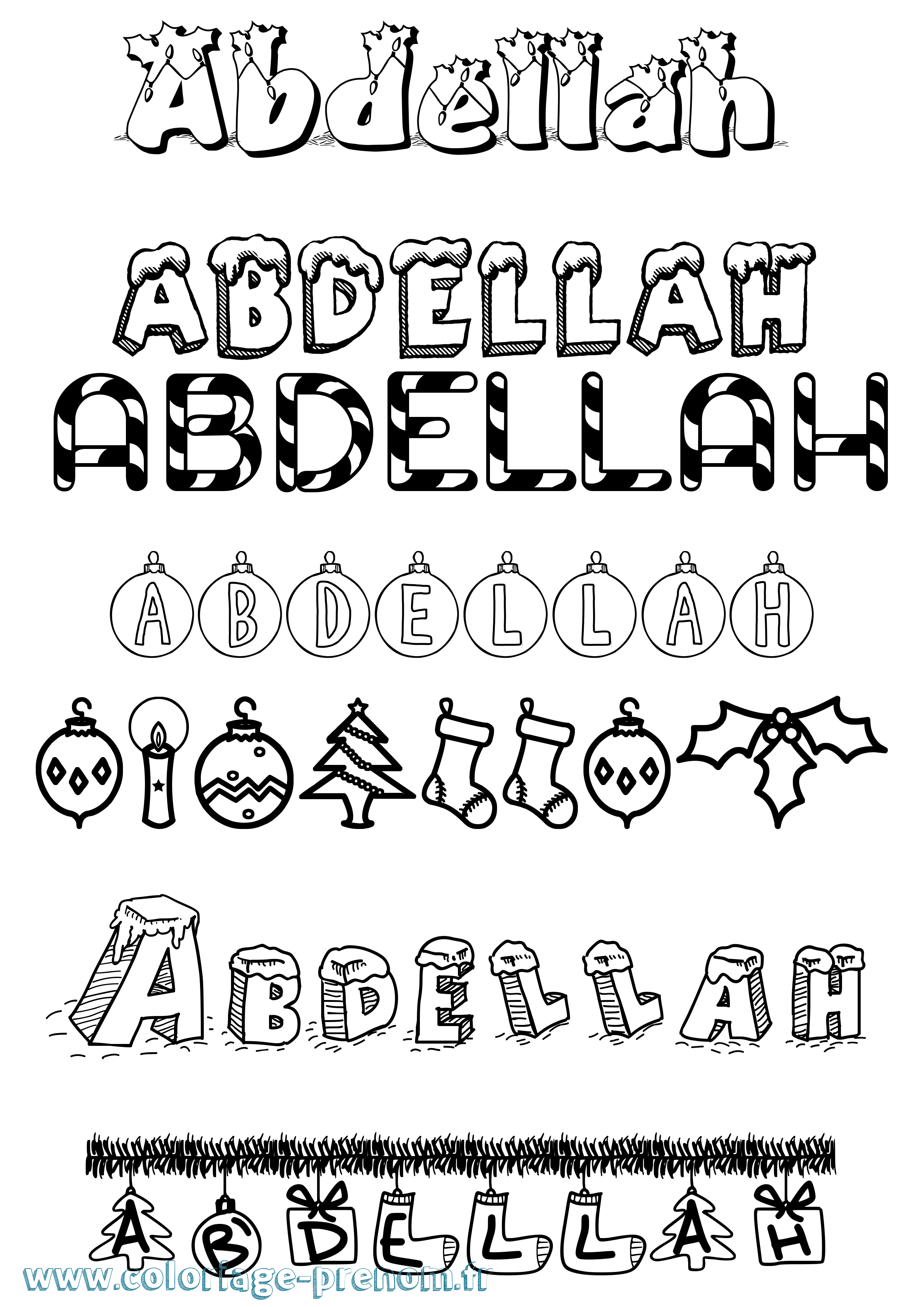 Coloriage prénom Abdellah