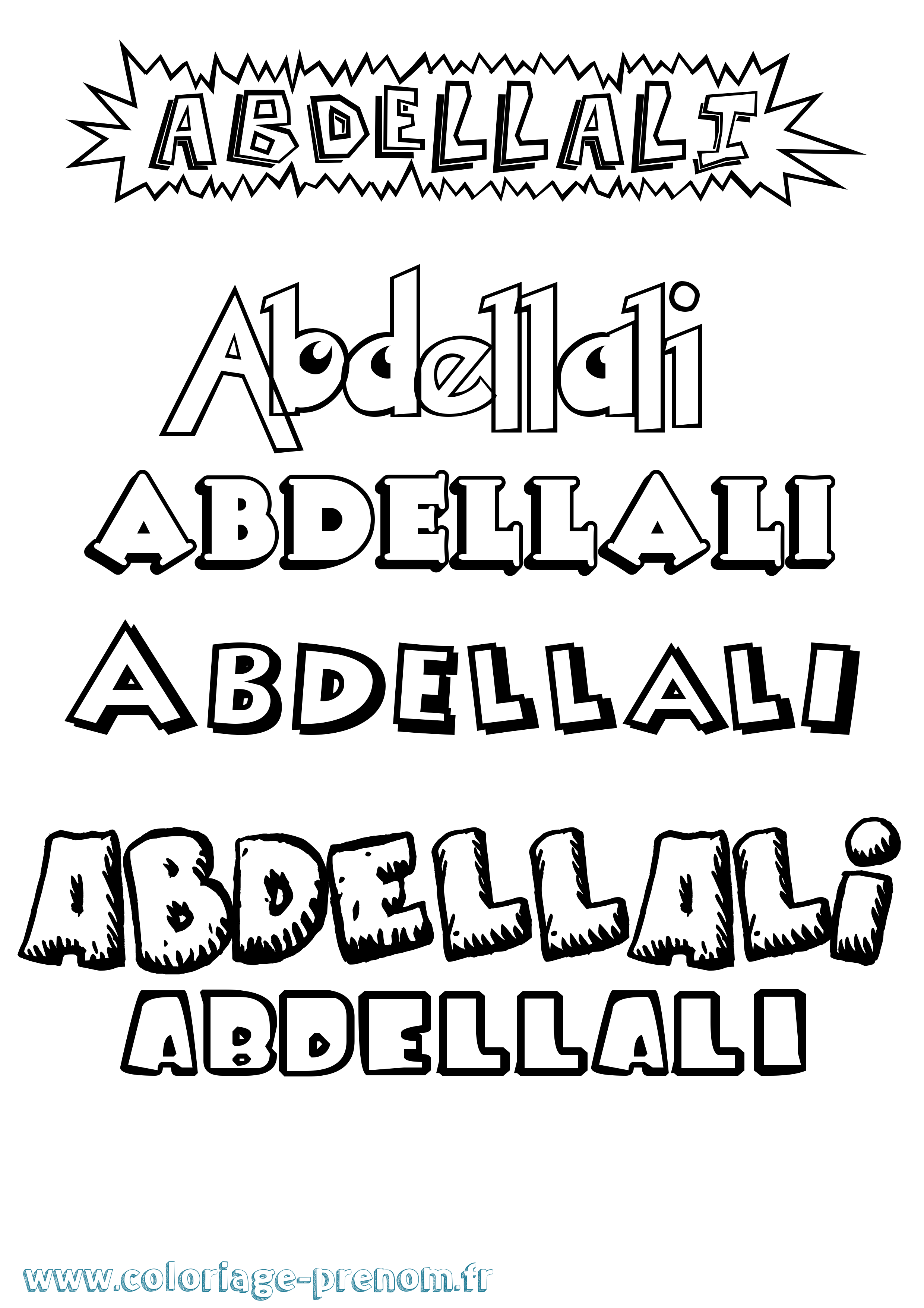 Coloriage prénom Abdellali Dessin Animé