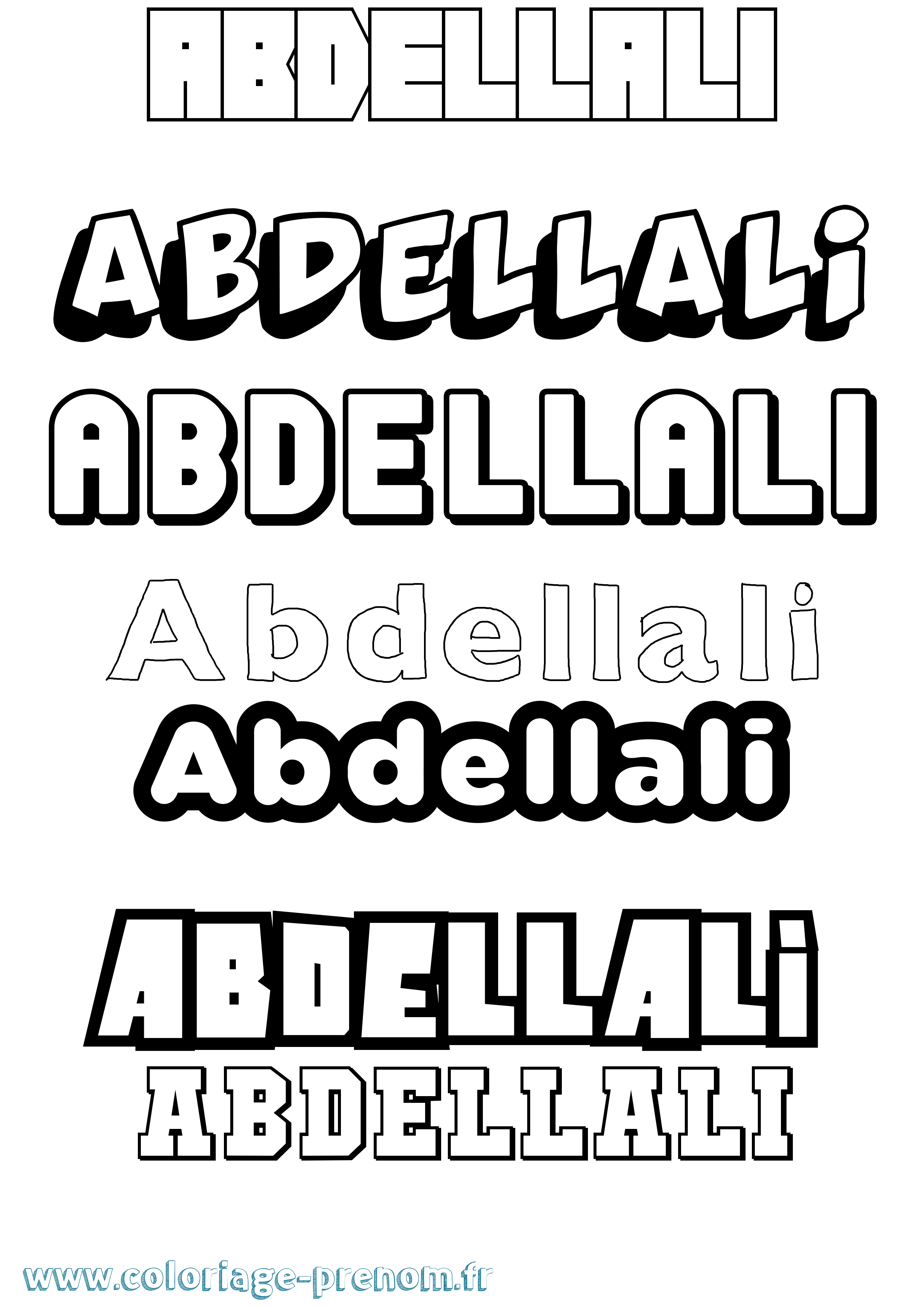 Coloriage prénom Abdellali Simple