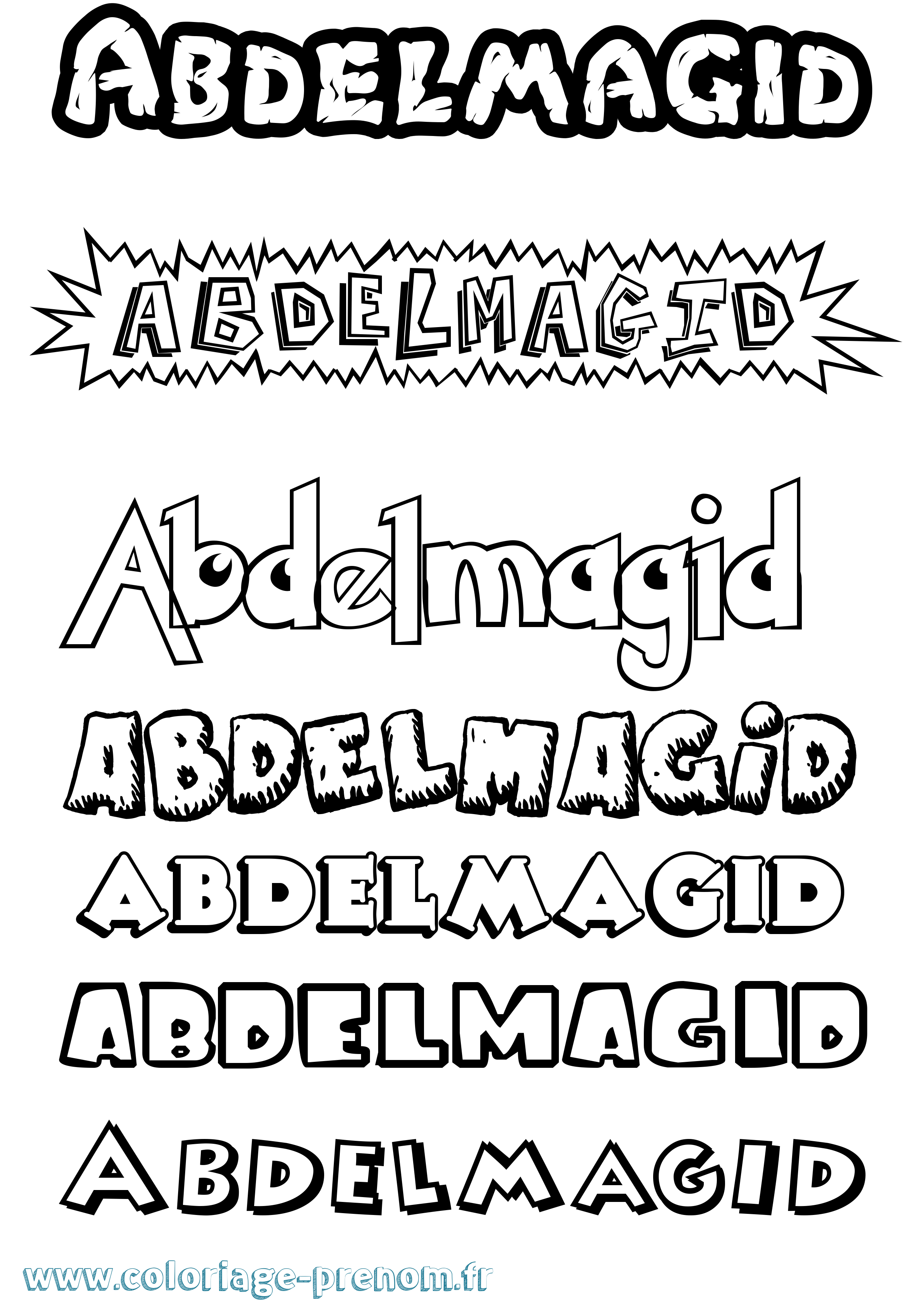 Coloriage prénom Abdelmagid Dessin Animé