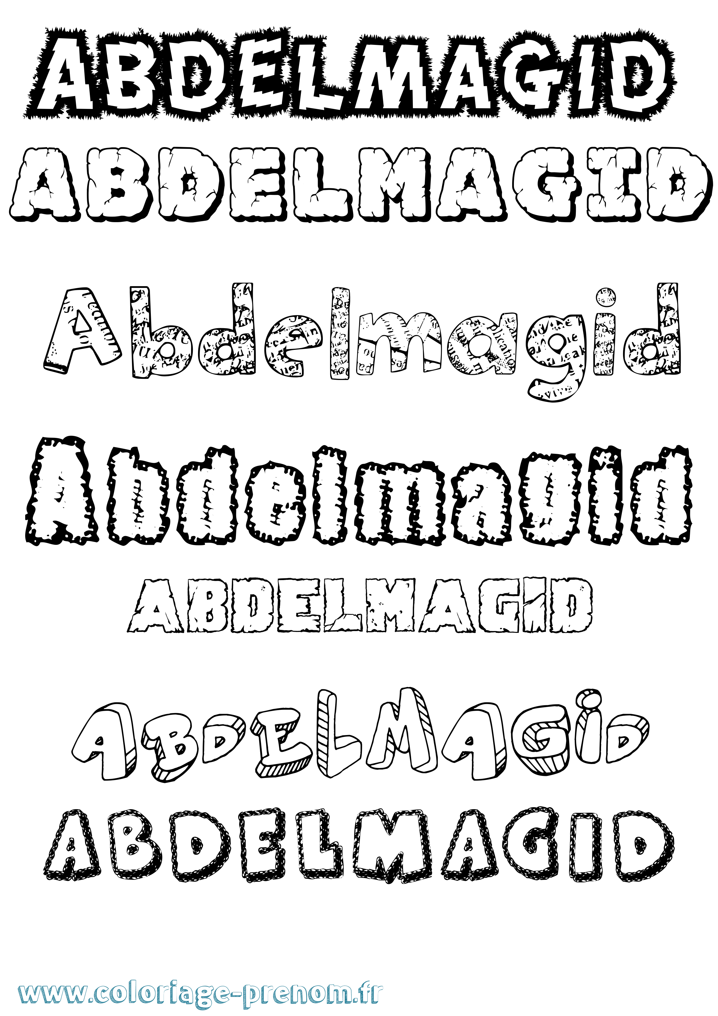 Coloriage prénom Abdelmagid Destructuré