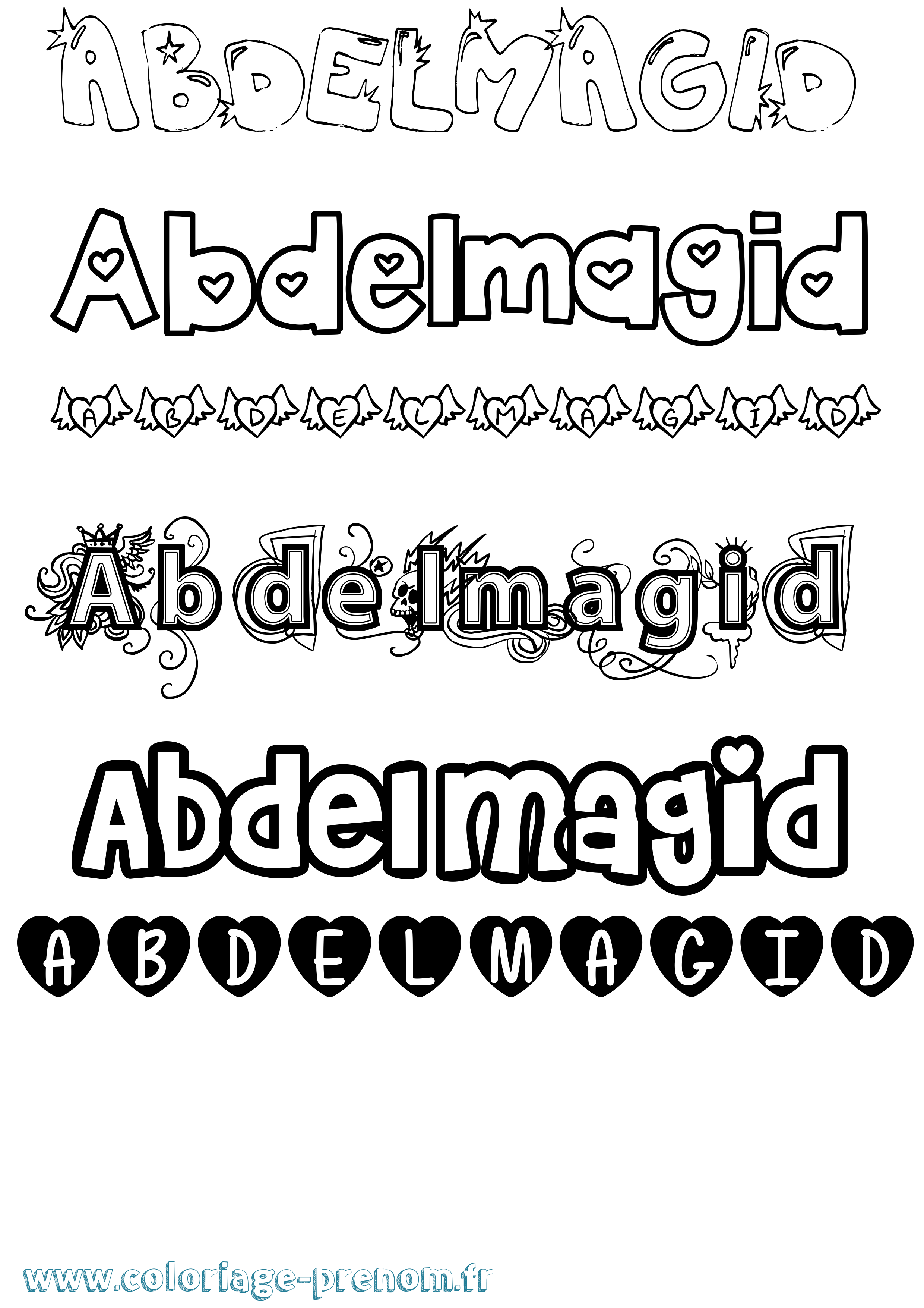 Coloriage prénom Abdelmagid Girly