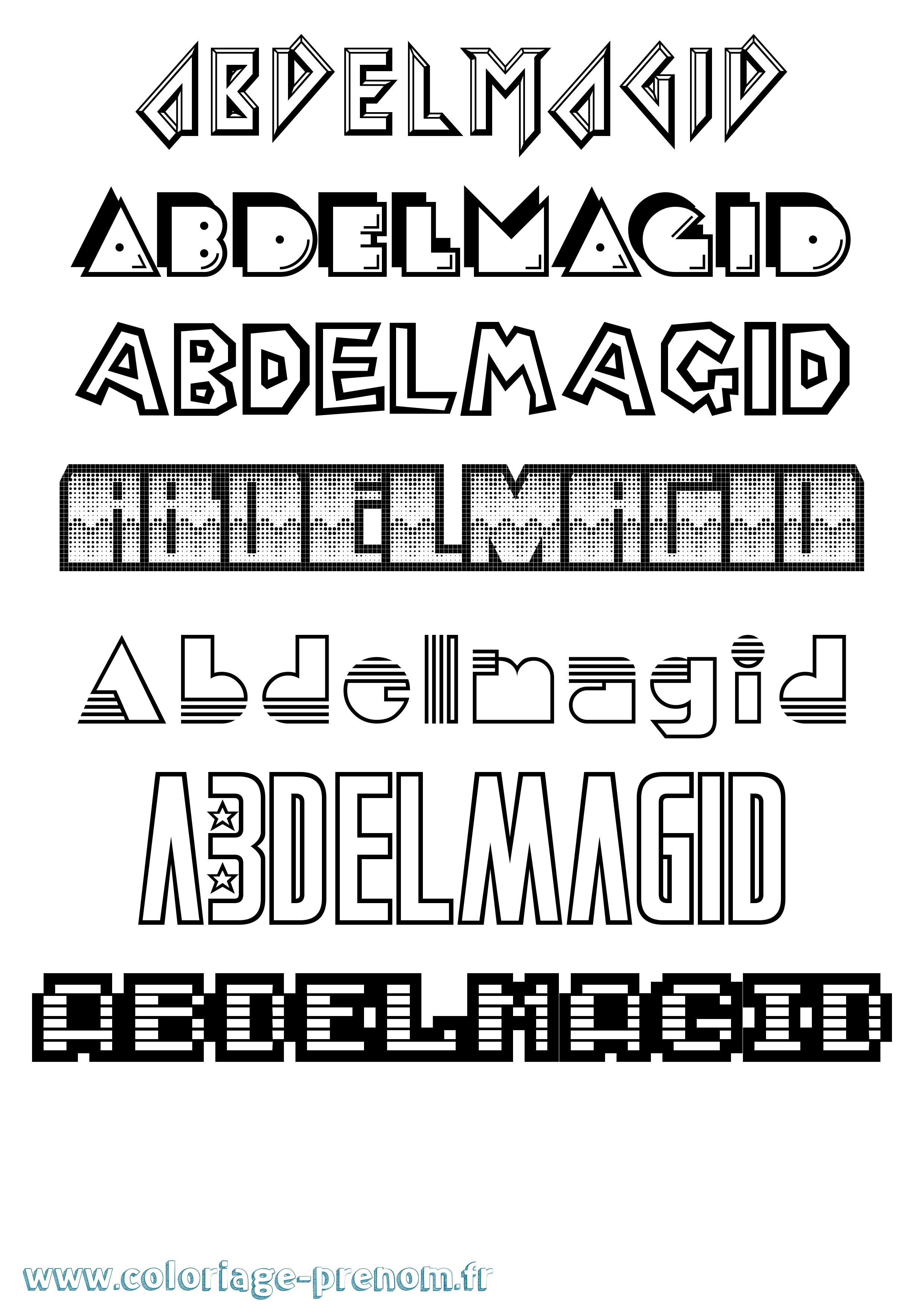 Coloriage prénom Abdelmagid Jeux Vidéos
