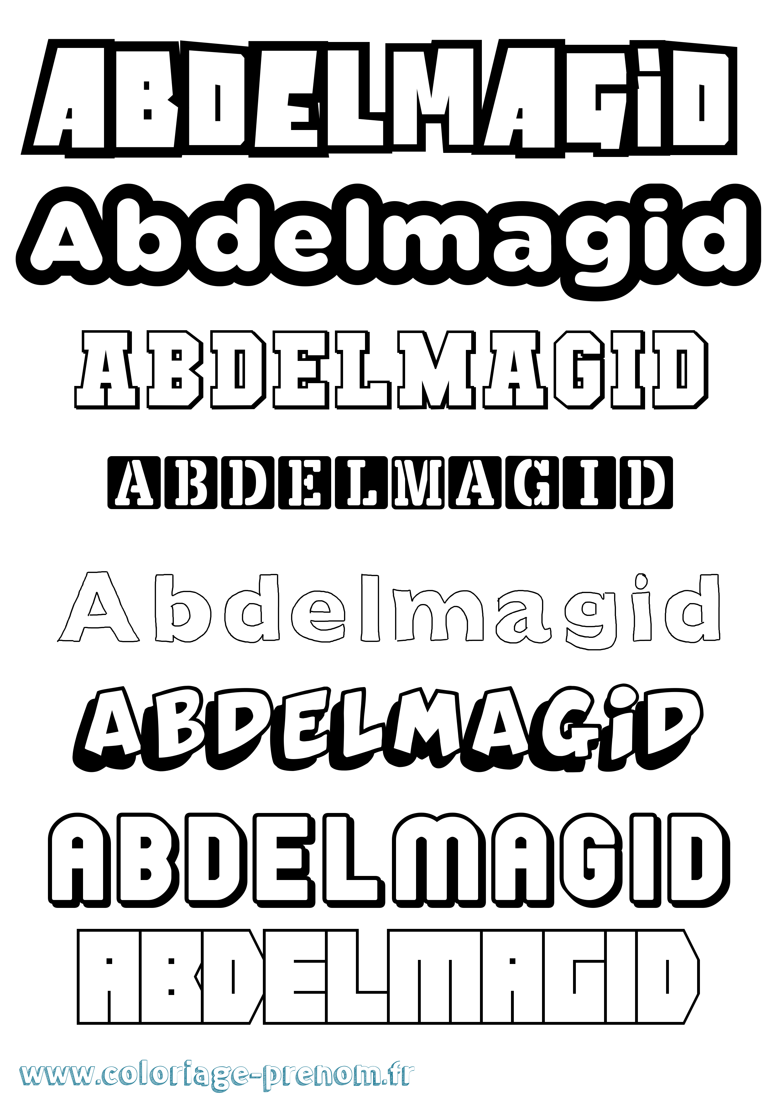 Coloriage prénom Abdelmagid Simple