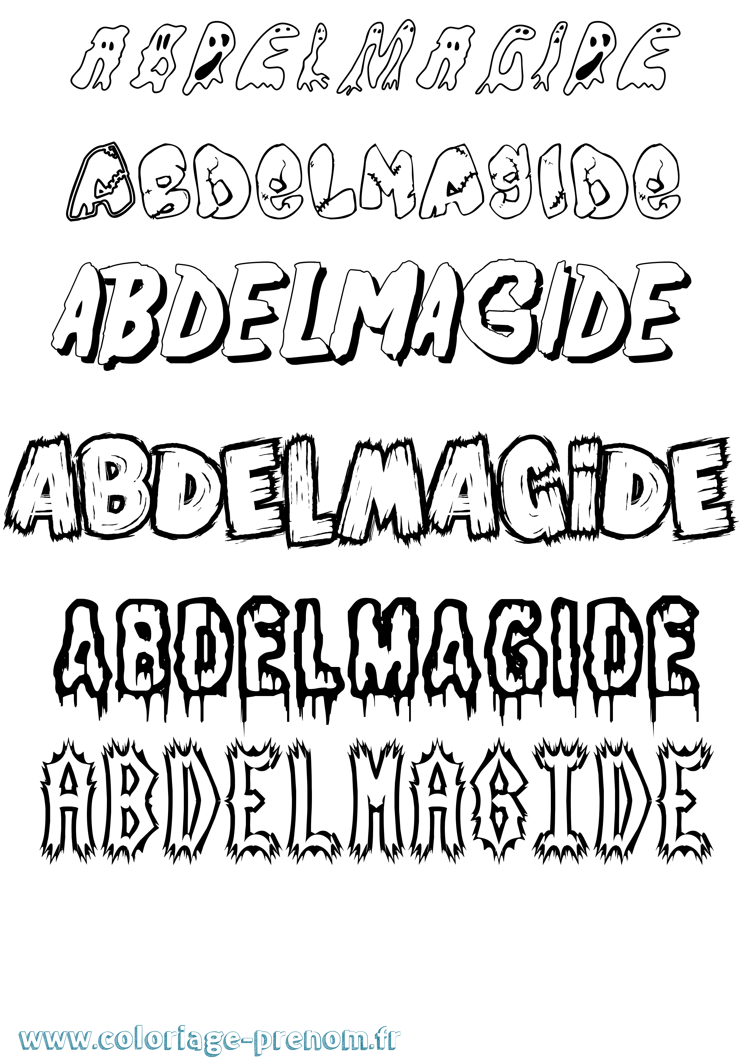Coloriage prénom Abdelmagide Frisson